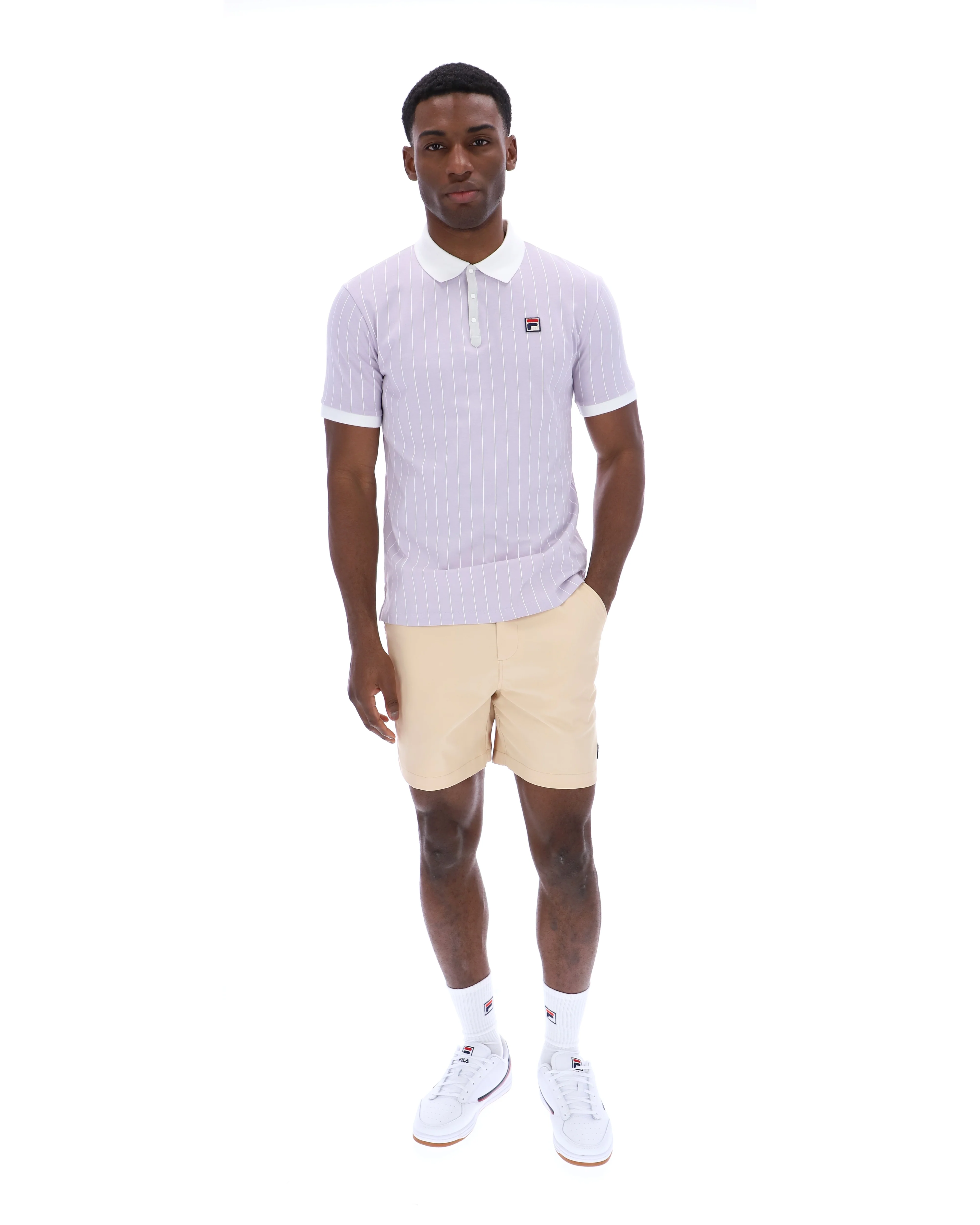 Fila Vintage BB1 Polo Shirt Misty Lilac/White/Dawn Blue - Image 3