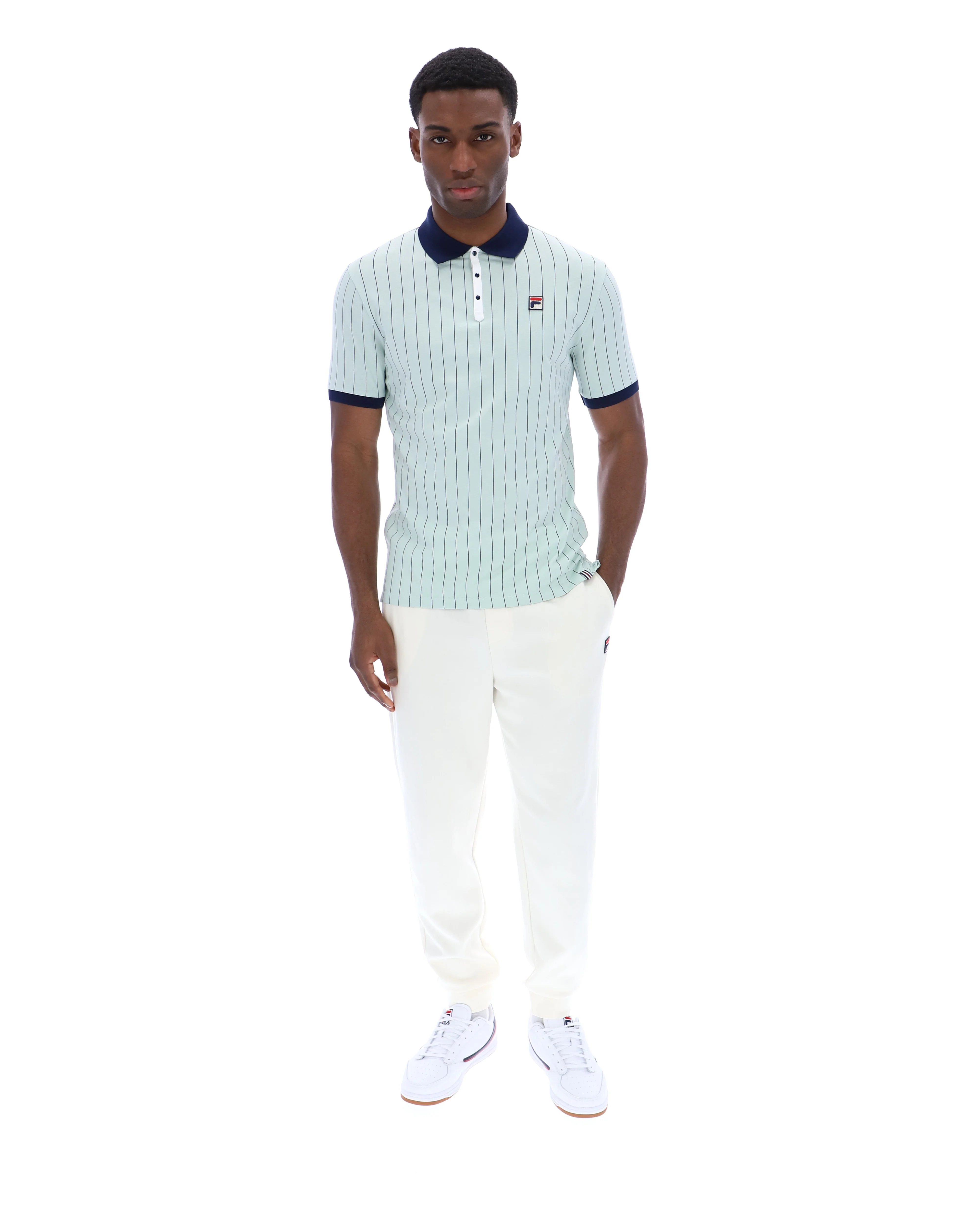 Fila Vintage BB1 Polo Shirt Surf Spray/Navy/White - Image 2