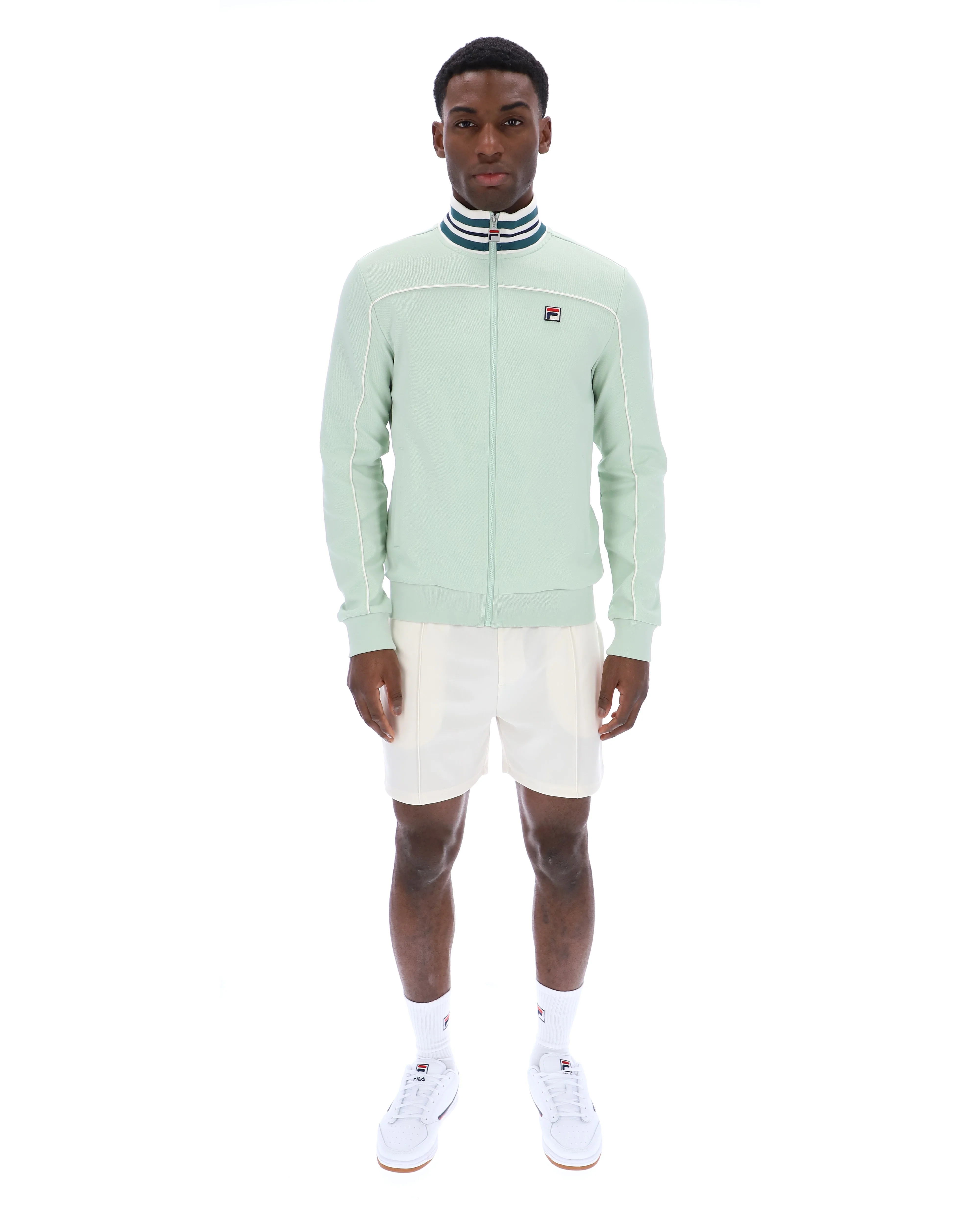 Fila Vintage Federico Tipped Neck Track Top Surf Spray