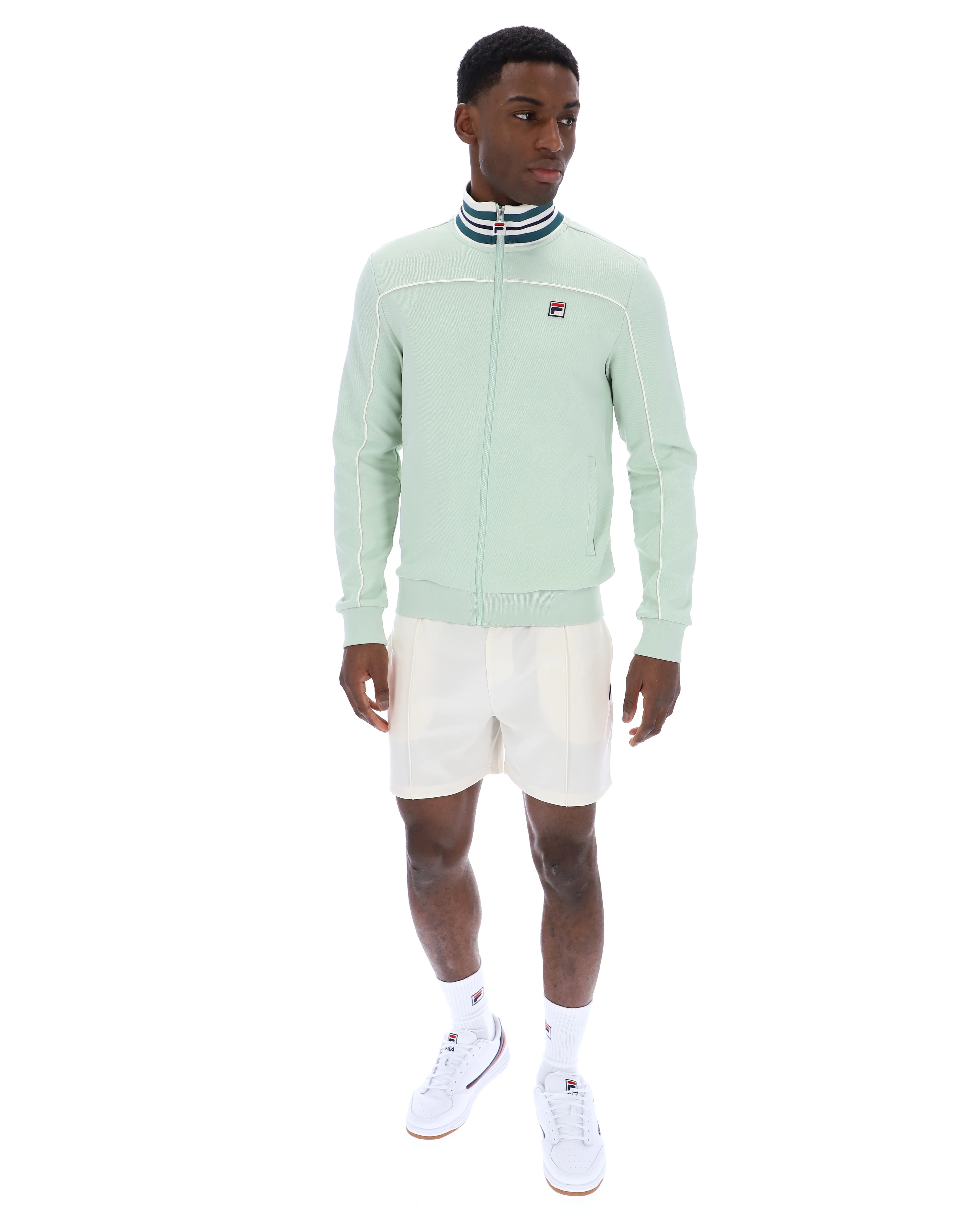 Fila Vintage Federico Tipped Neck Track Top Surf Spray - Image 3