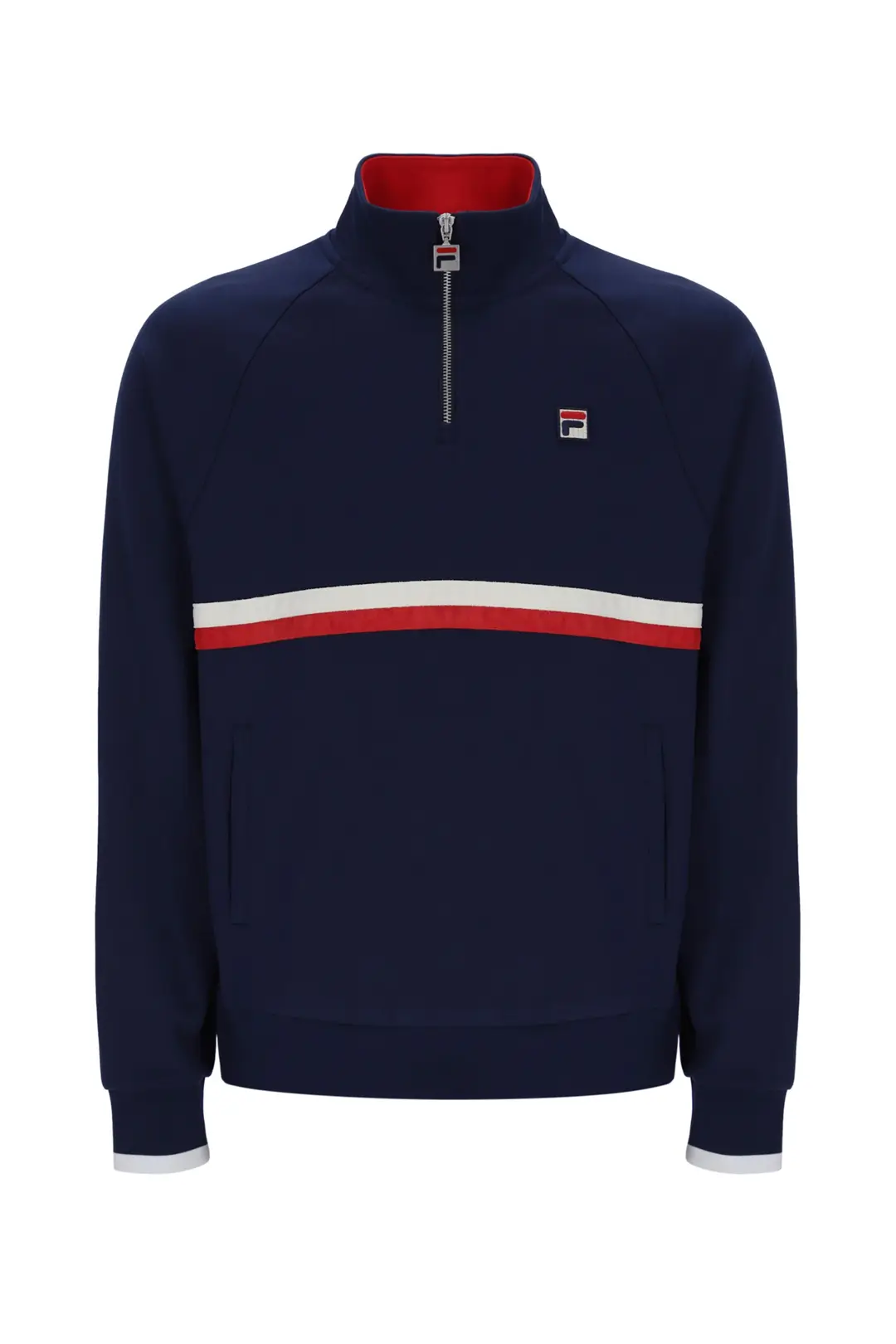 Fila Vintage Rolando Quarter Zip Navy/Gardenia/Red