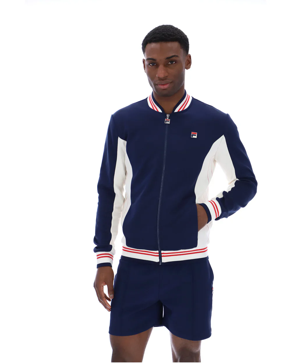 Fila Vintage Settanta Track Top Navy/Gardenia/Red - Image 2