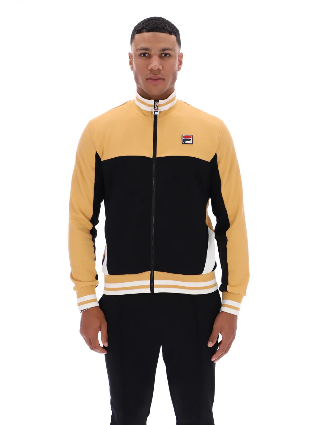 Fila Vintage Tiebreaker Funnel Neck Tracktop Oak Buff/Black/Gardenia - Image 2