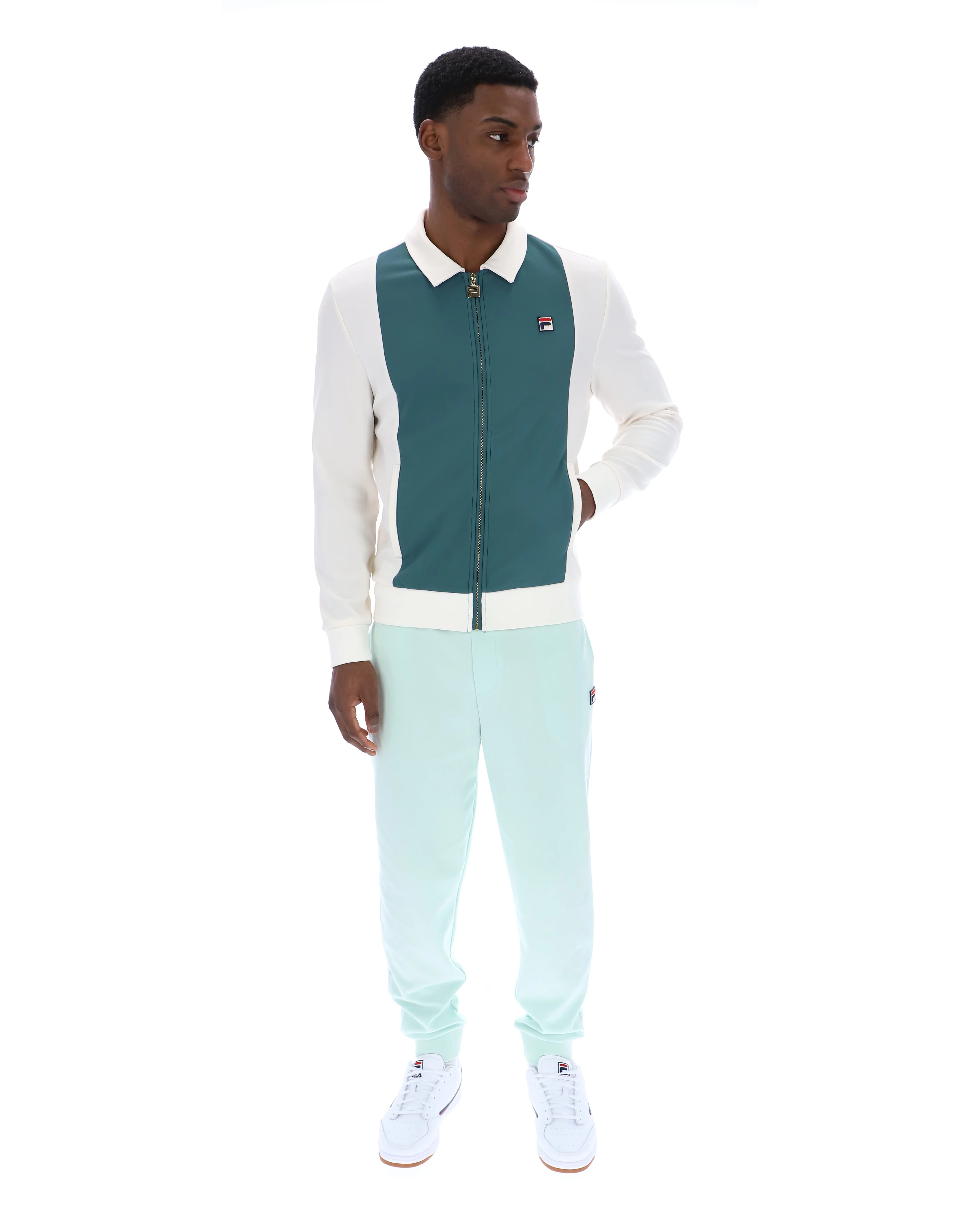 Fila Vintage Tommaso Track Top Gardenia/Mediterranea - Image 2