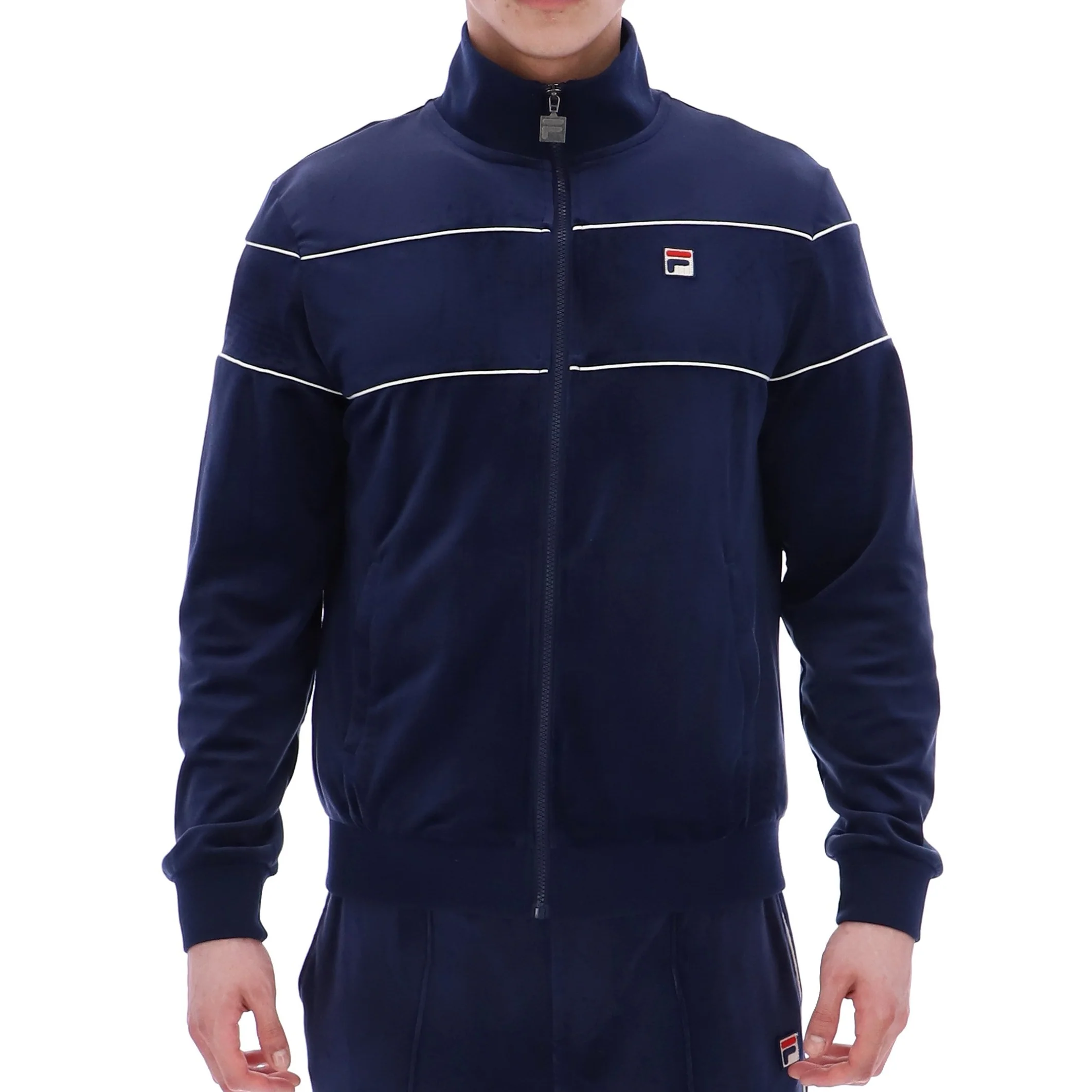 Fila Vintage Vittorio Velour Track Top Navy/Gardenia
