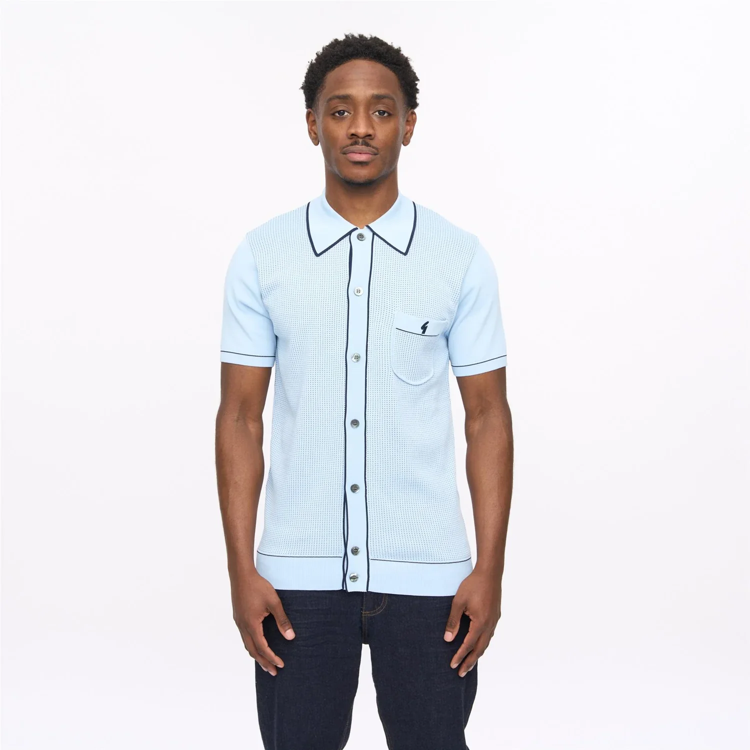 Gabicci Di Lello Knitted Polo Shirt Surf