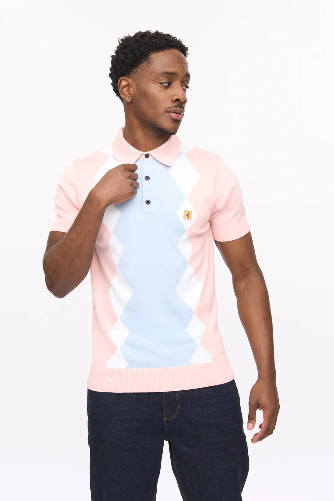 Gabicci Vintage Bond Knitted Polo Candy - Image 2