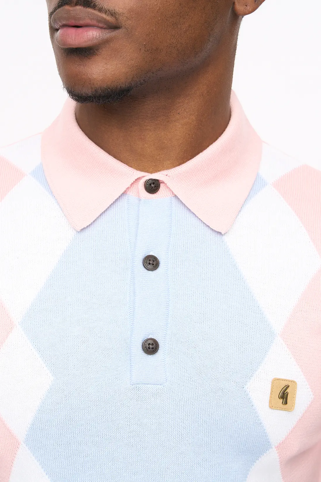 Gabicci Vintage Bond Knitted Polo Candy - Image 3