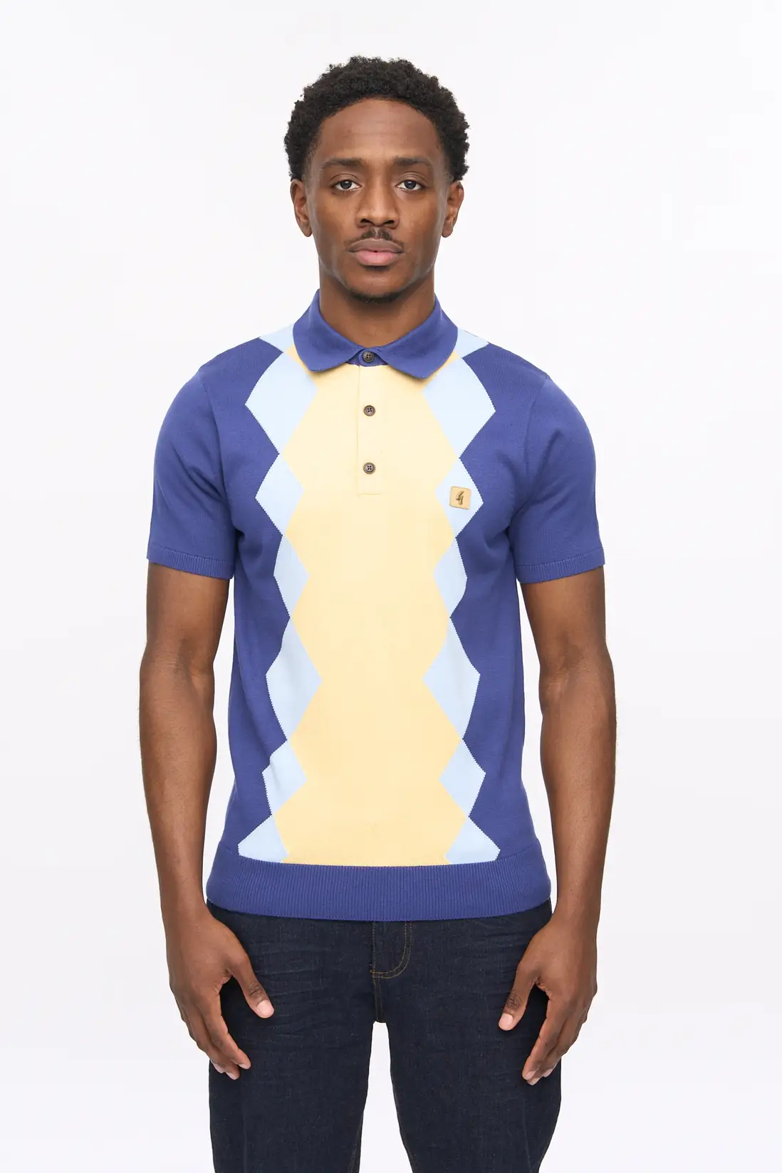 Gabicci Vintage Bond Knitted Polo Delft