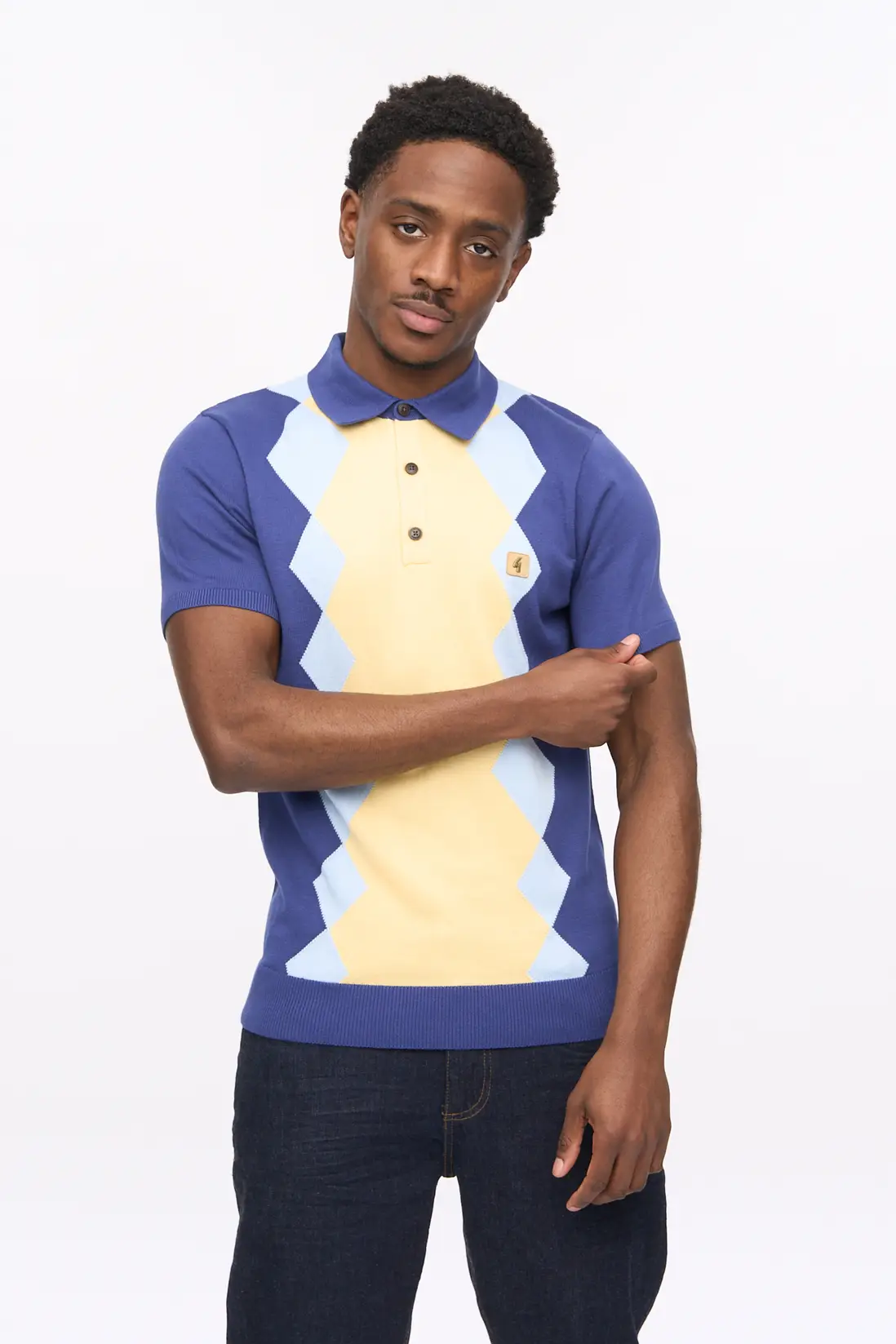 Gabicci Vintage Bond Knitted Polo Delft - Image 2
