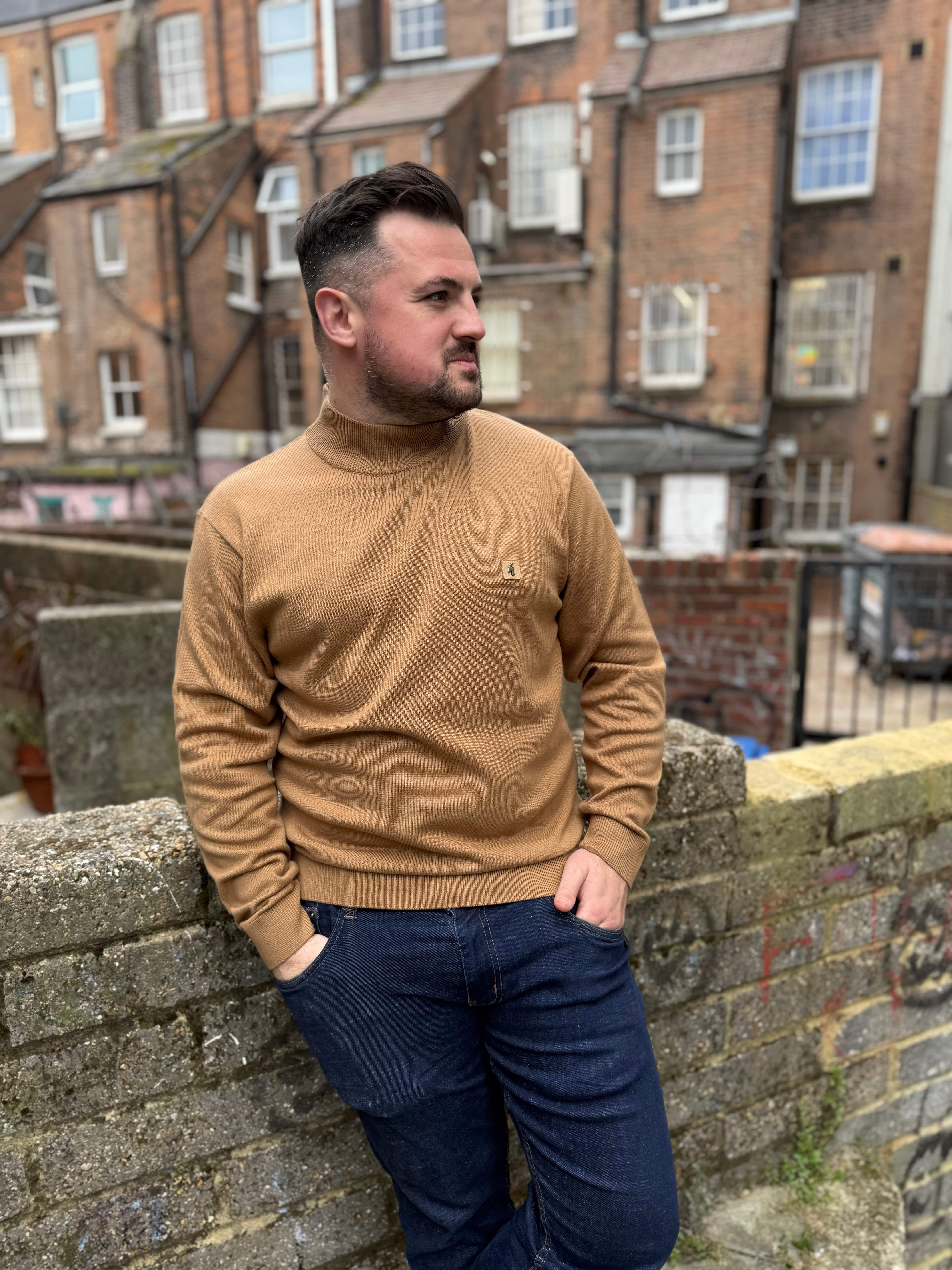 Gabicci Vintage Duke Roll Neck Nutmeg - Image 2
