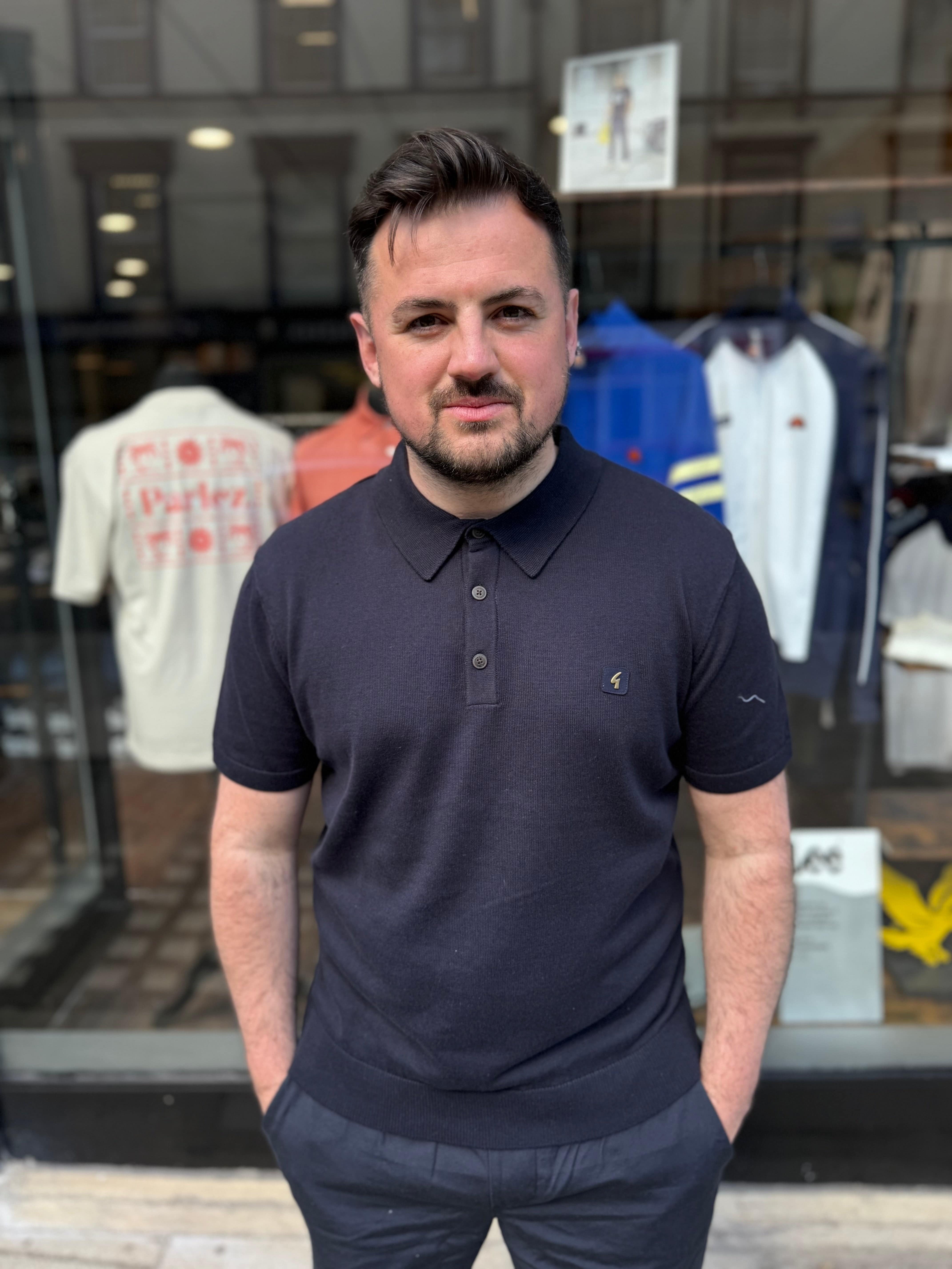 Gabicci Vintage Jackson Polo Shirt Navy - Image 2