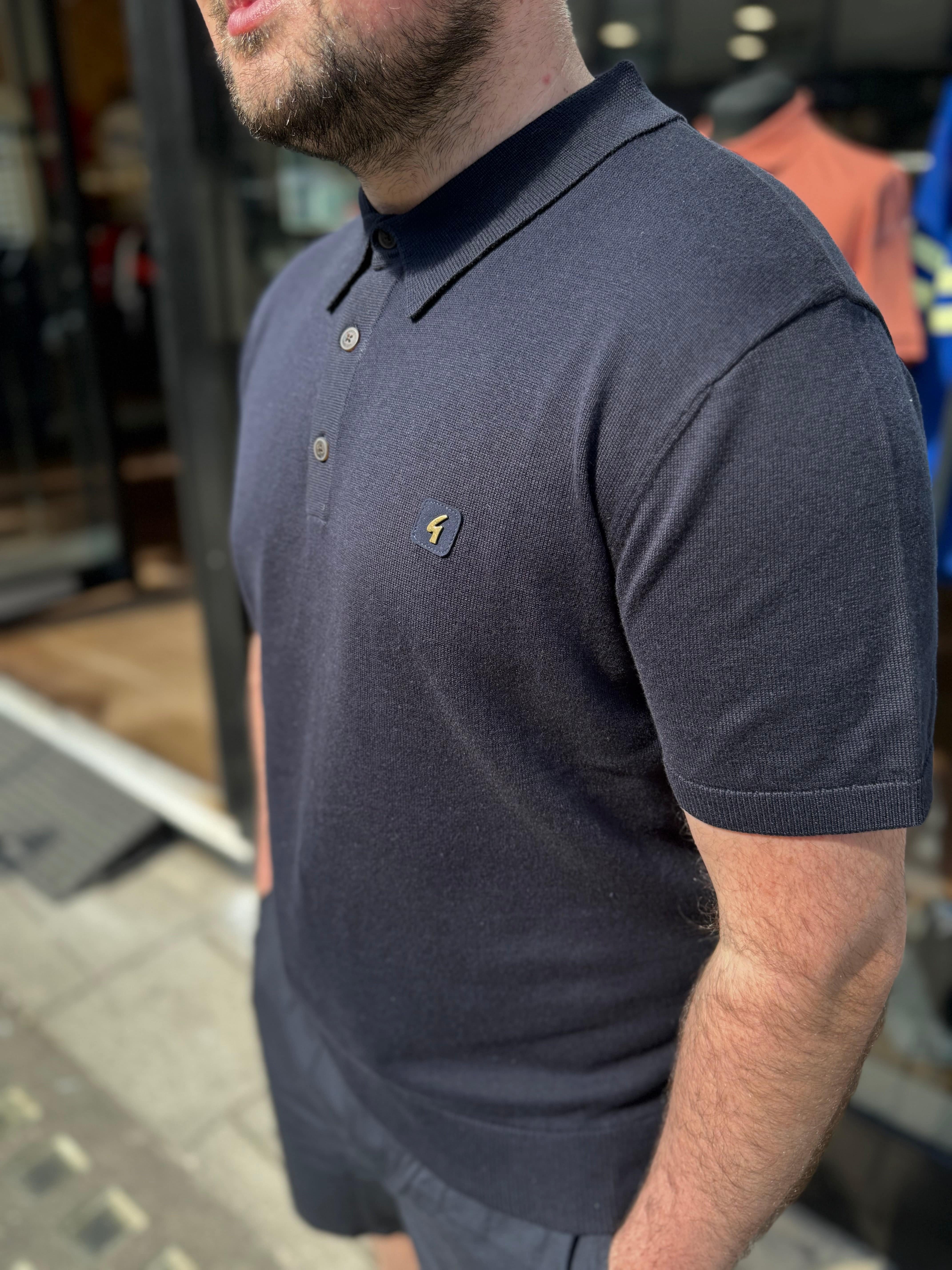 Gabicci Vintage Jackson Polo Shirt Navy - Image 3