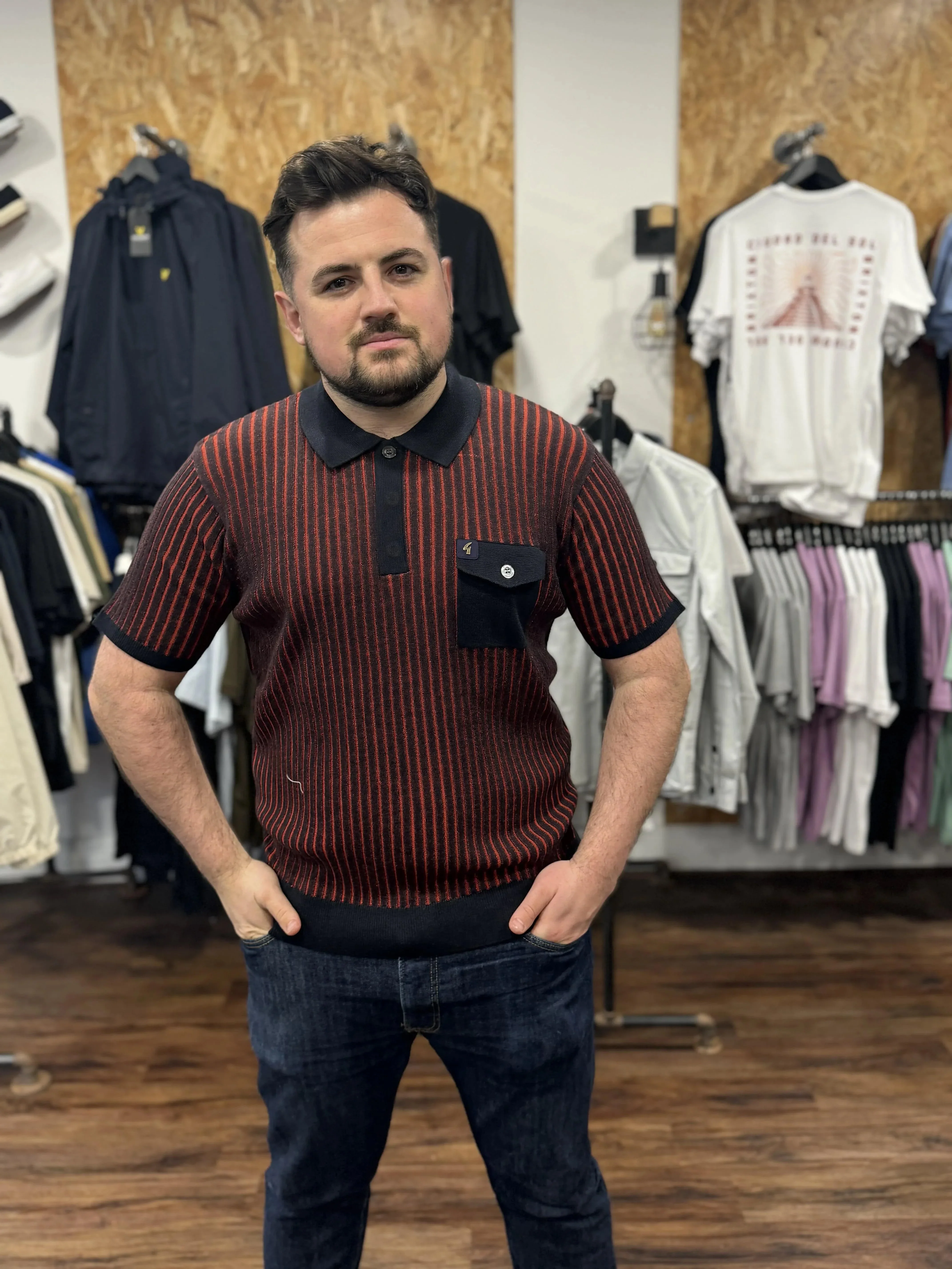 Gabicci Vintage Marconi S/S Knit In Navy