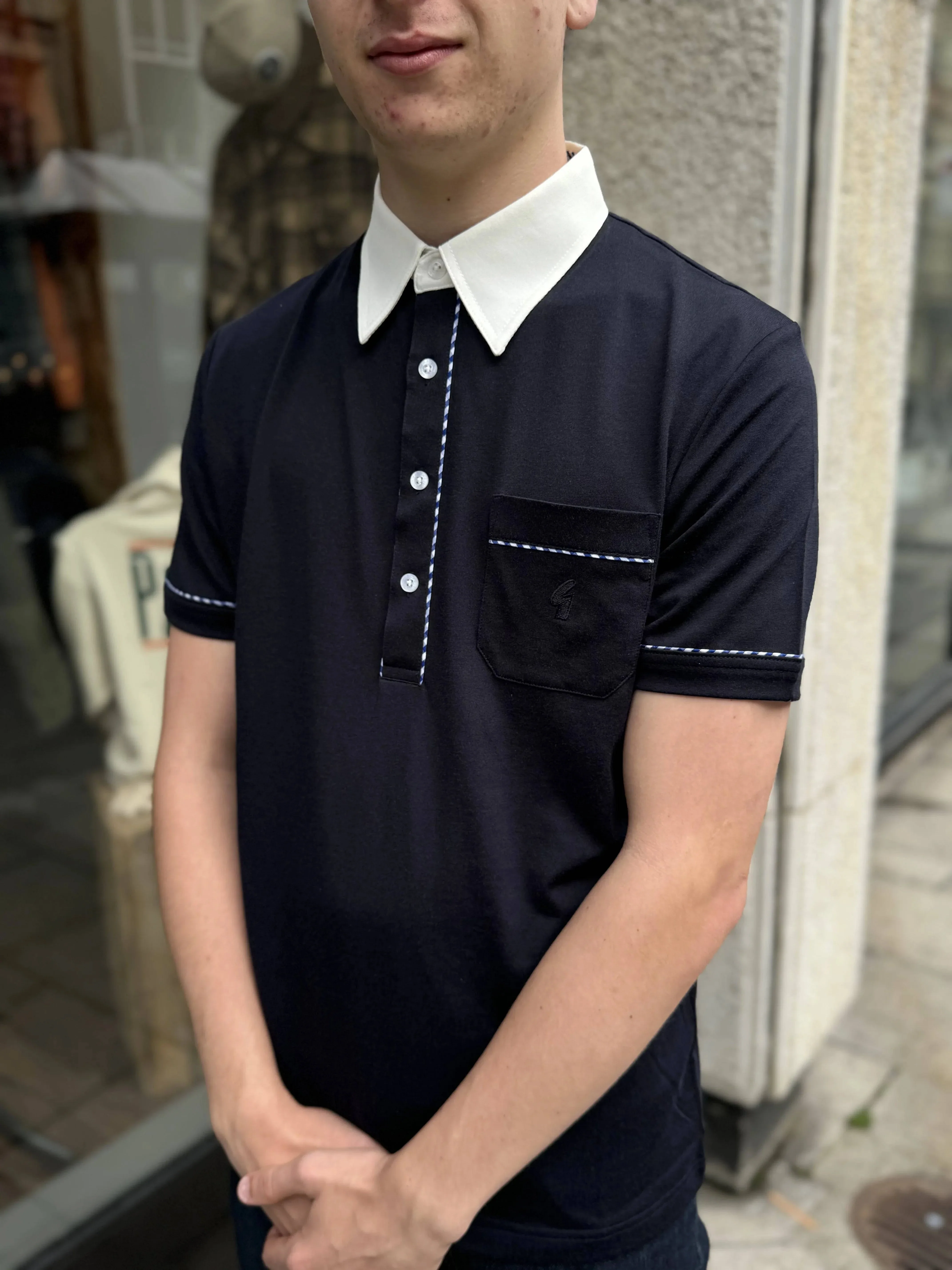 Gabicci Vintage Patrick S/S Polo Navy - Image 2