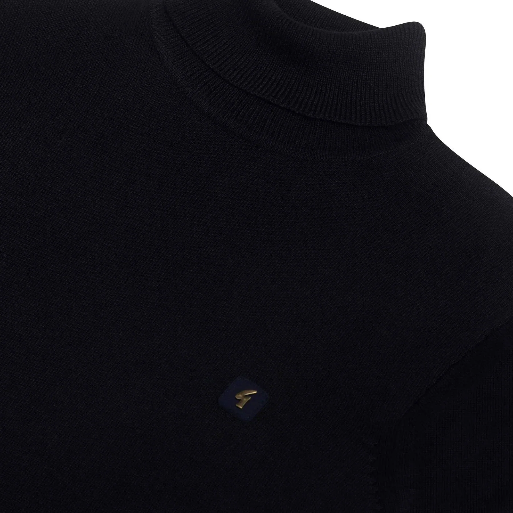 Gabicci Vintage Ricardo Knit Roll Neck Navy - Image 2