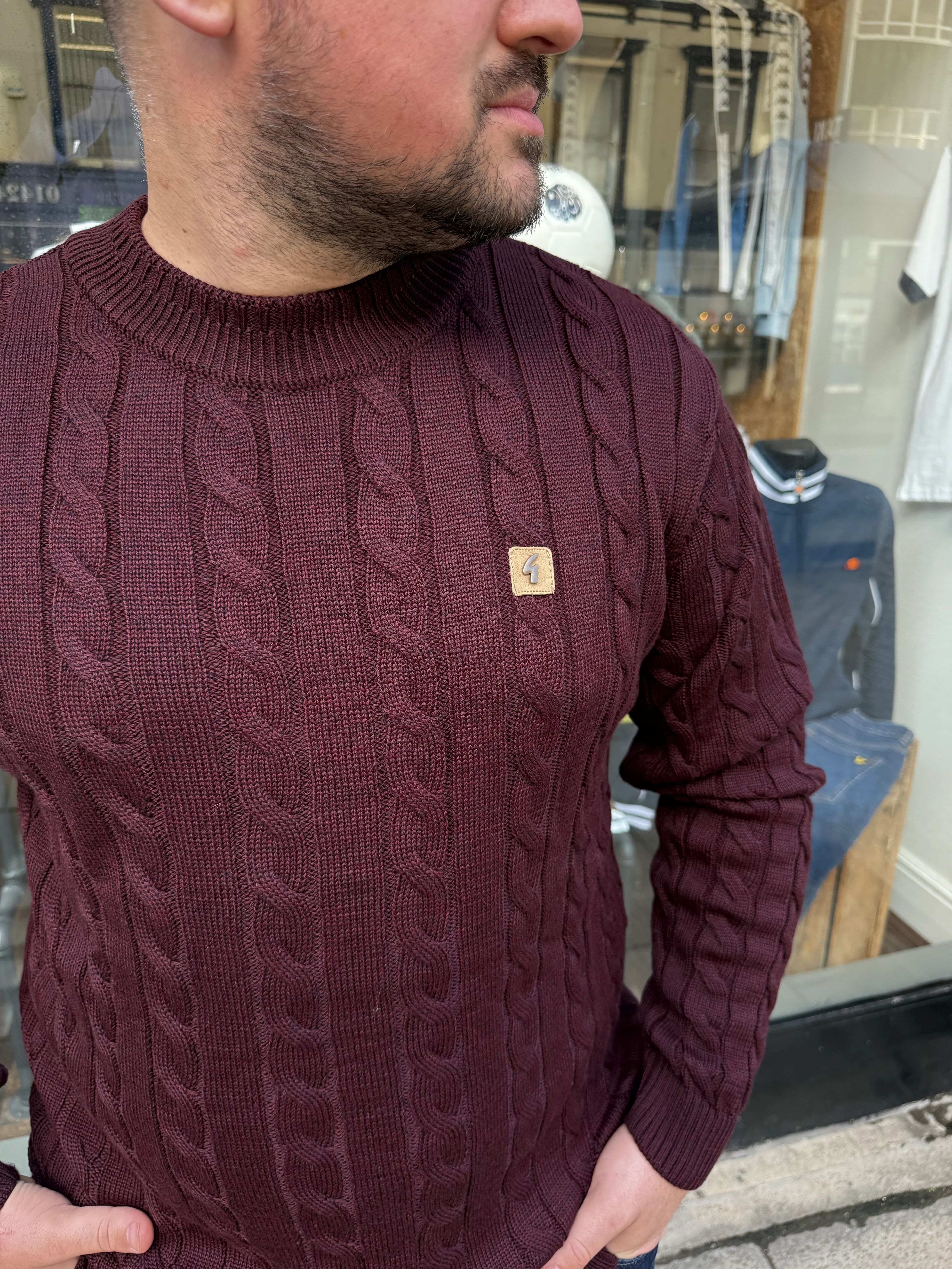 Gabicci Vintage Temor Knitted Jumper Mulberry - Image 3