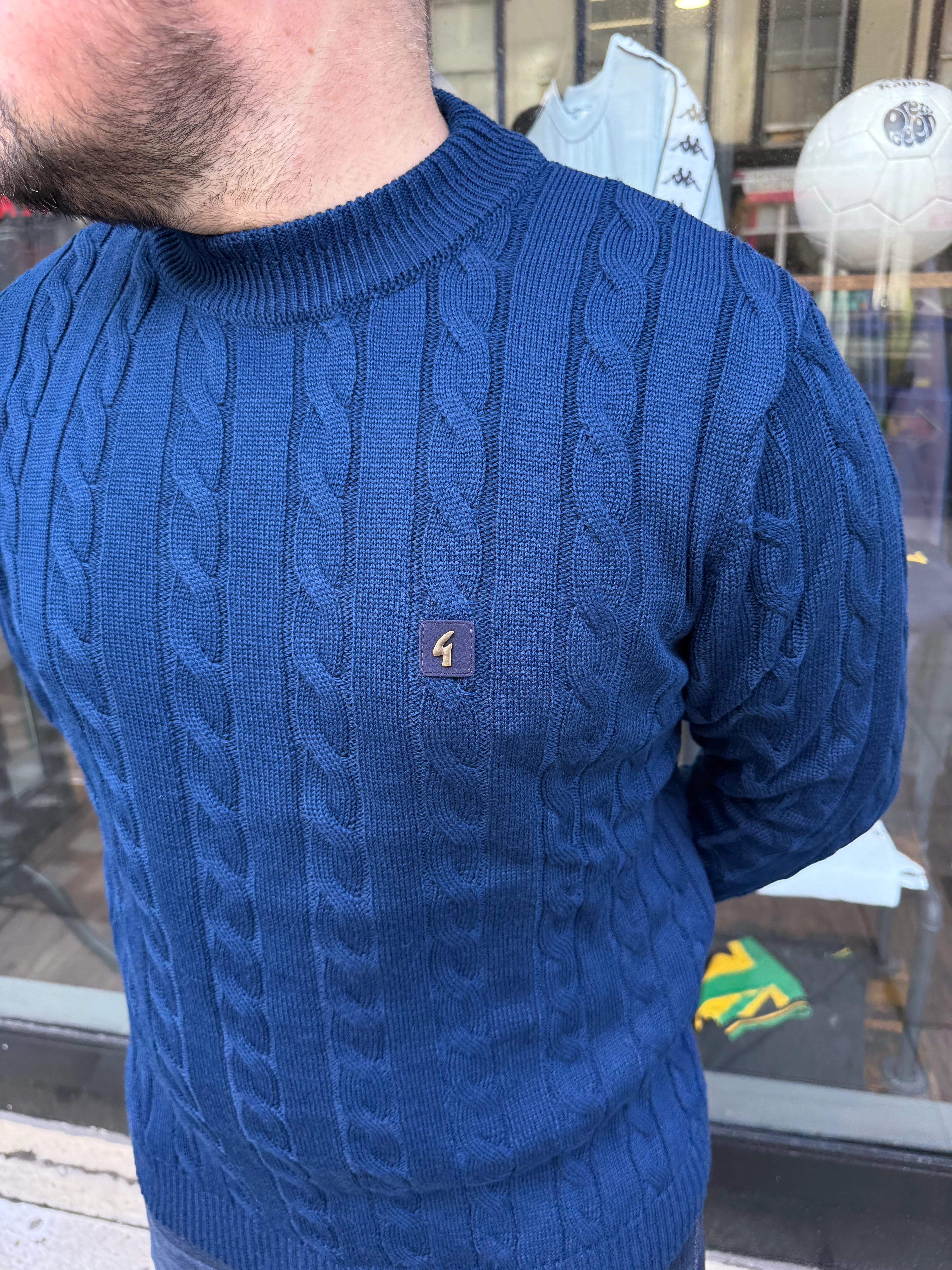 Gabicci Vintage Temor Knitted Jumper Navy - Image 3