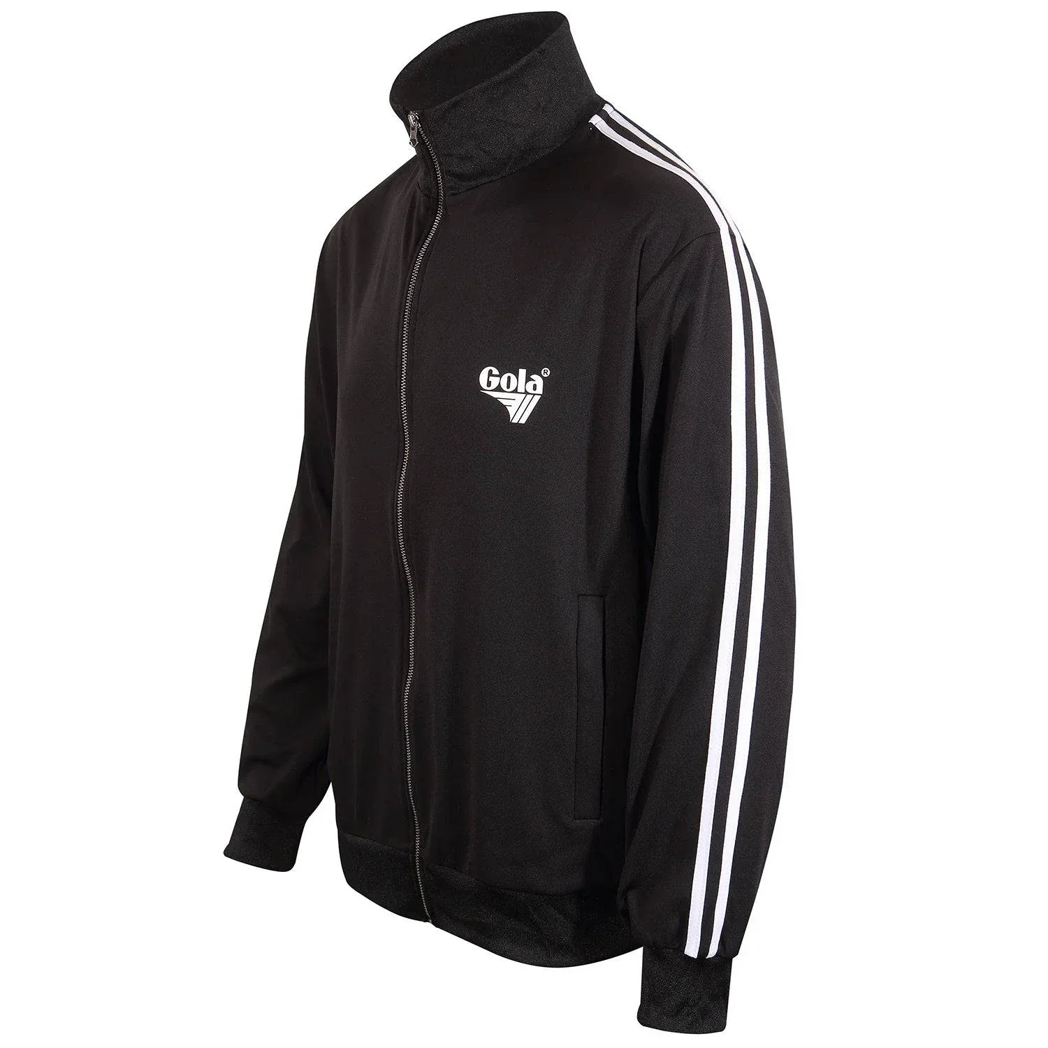 Gola Classics Logo Tricot Zip Through Track Top In Black - Image 2