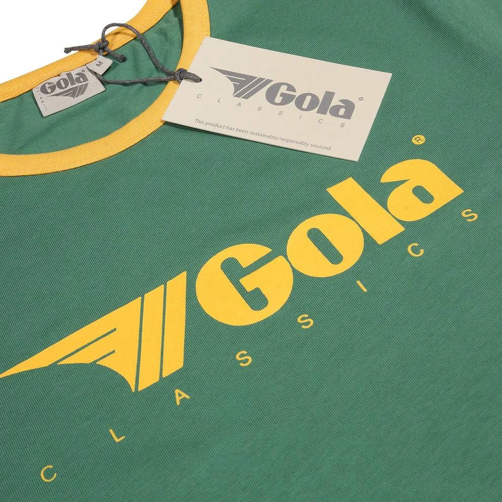 Gola Classics Printed Ringer Tee In Green - Image 2