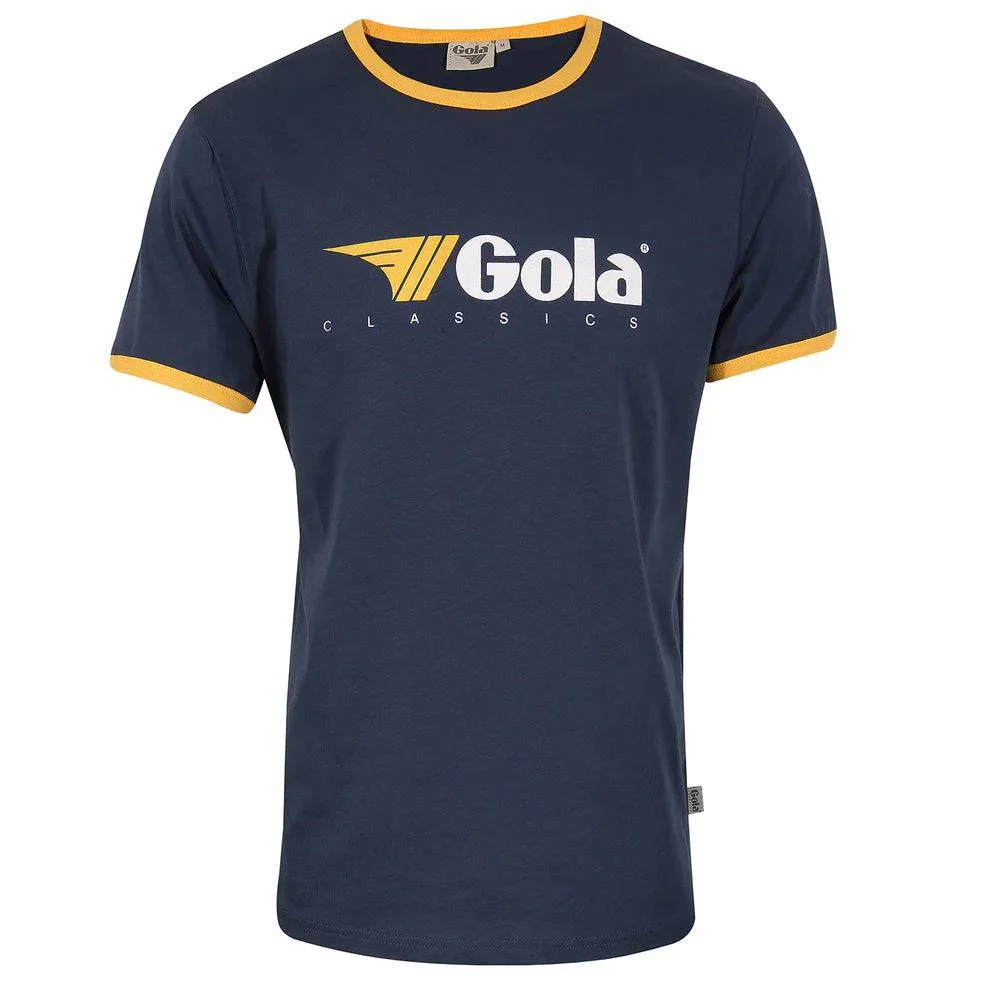 Gola Classics Printed Ringer Tee In Navy/Gold