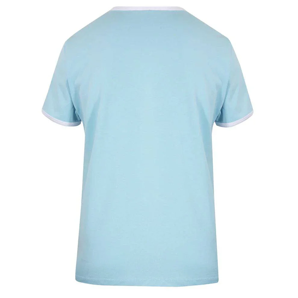 Gola Classics Printed Ringer Tee In Sky Blue - Image 3