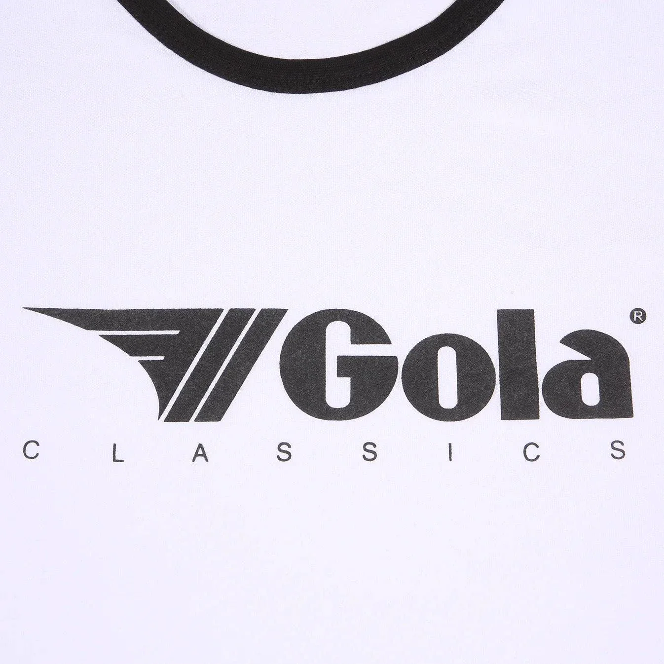 Gola Classics Printed Ringer Tee In White/ Black - Image 2