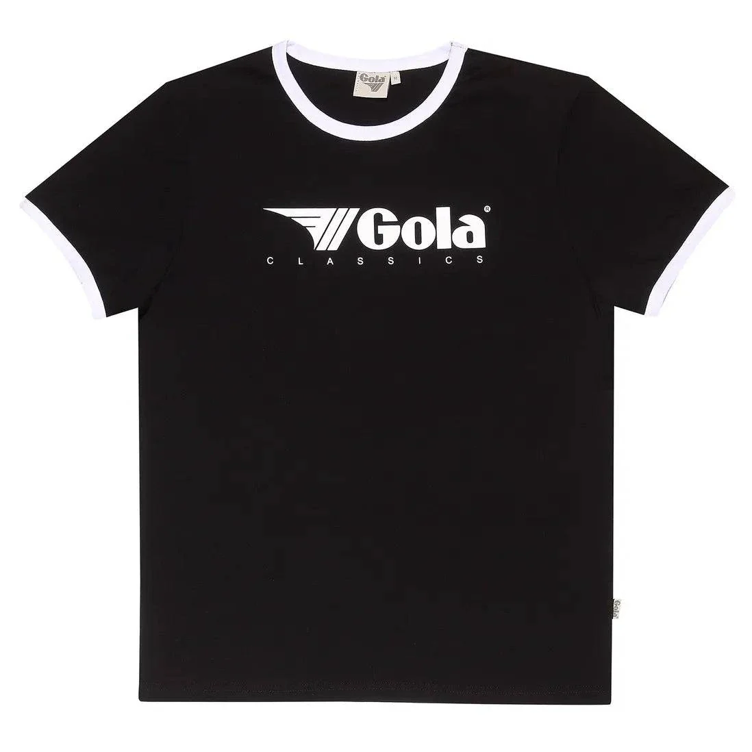 Gola Logo Print Ringer T-shirt Black/White - Image 2