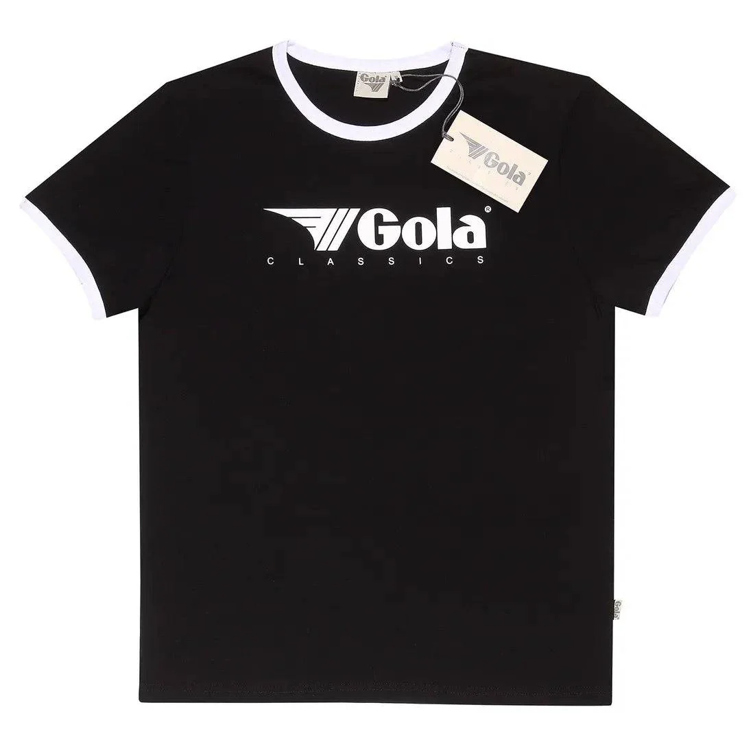 Gola Logo Print Ringer T-shirt Black/White - Image 3