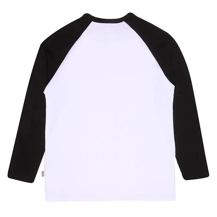 Gola Logo Print Varsity Black/White Long Sleeve T-Shirt - Image 3