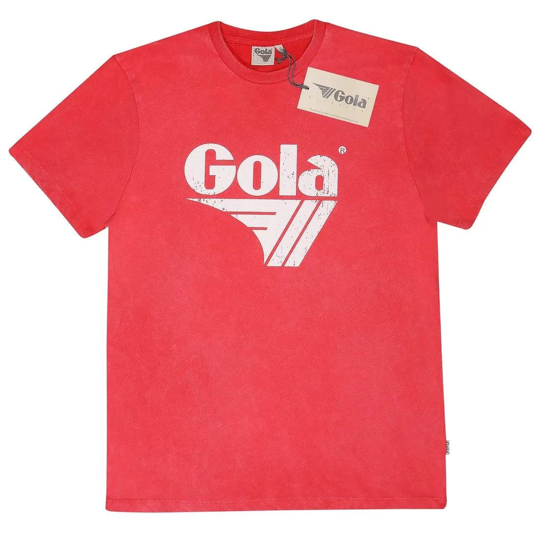 Gola Logo Print Washed T-Shirt Red - Image 2
