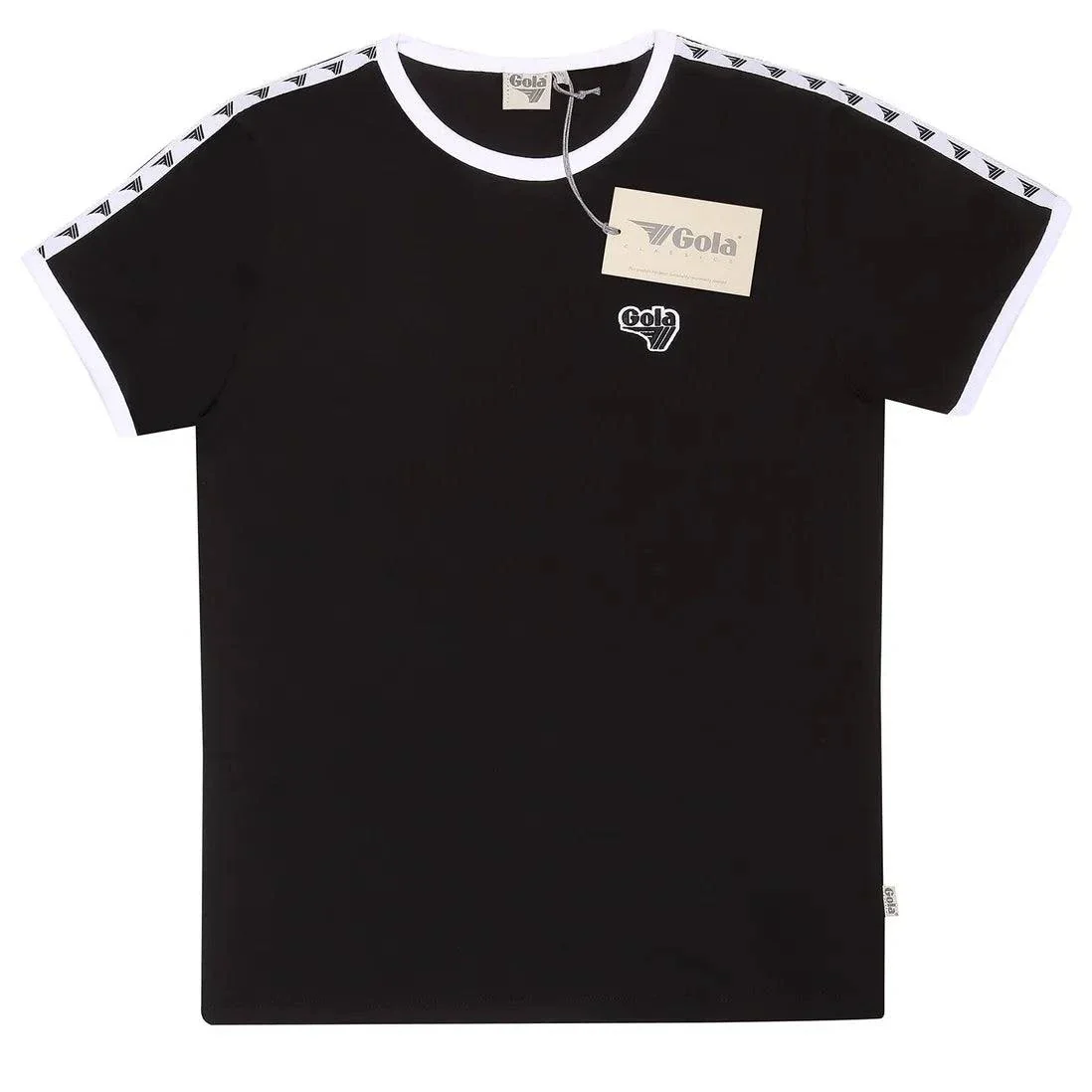 Gola Logo Taped Ringer T-Shirt Black - Image 3