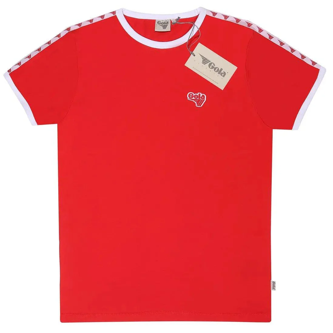 Gola Logo Taped Ringer T-Shirt Red - Image 2