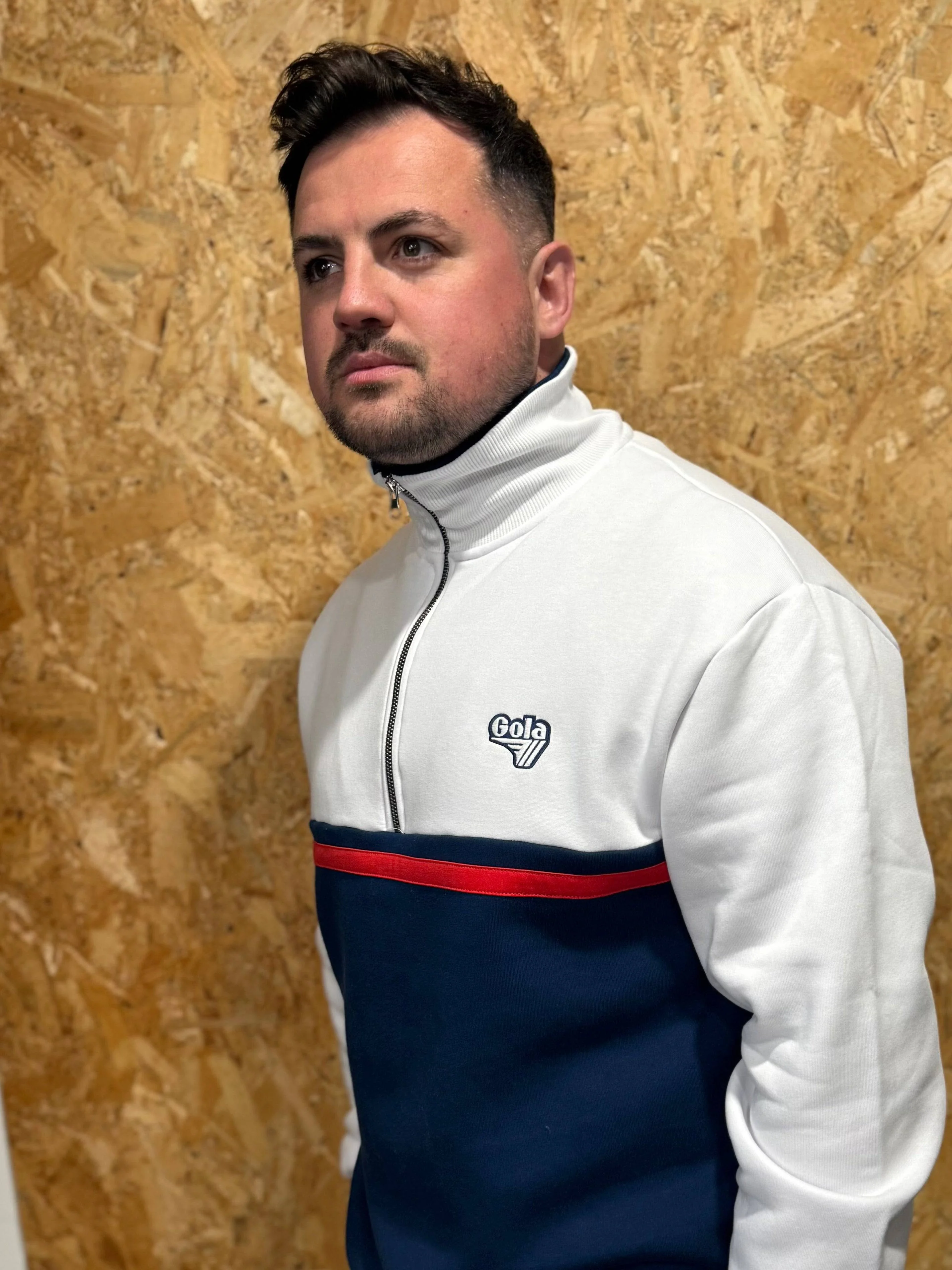 Gola Stripe Detail Quarter Zip Jumper - Image 2