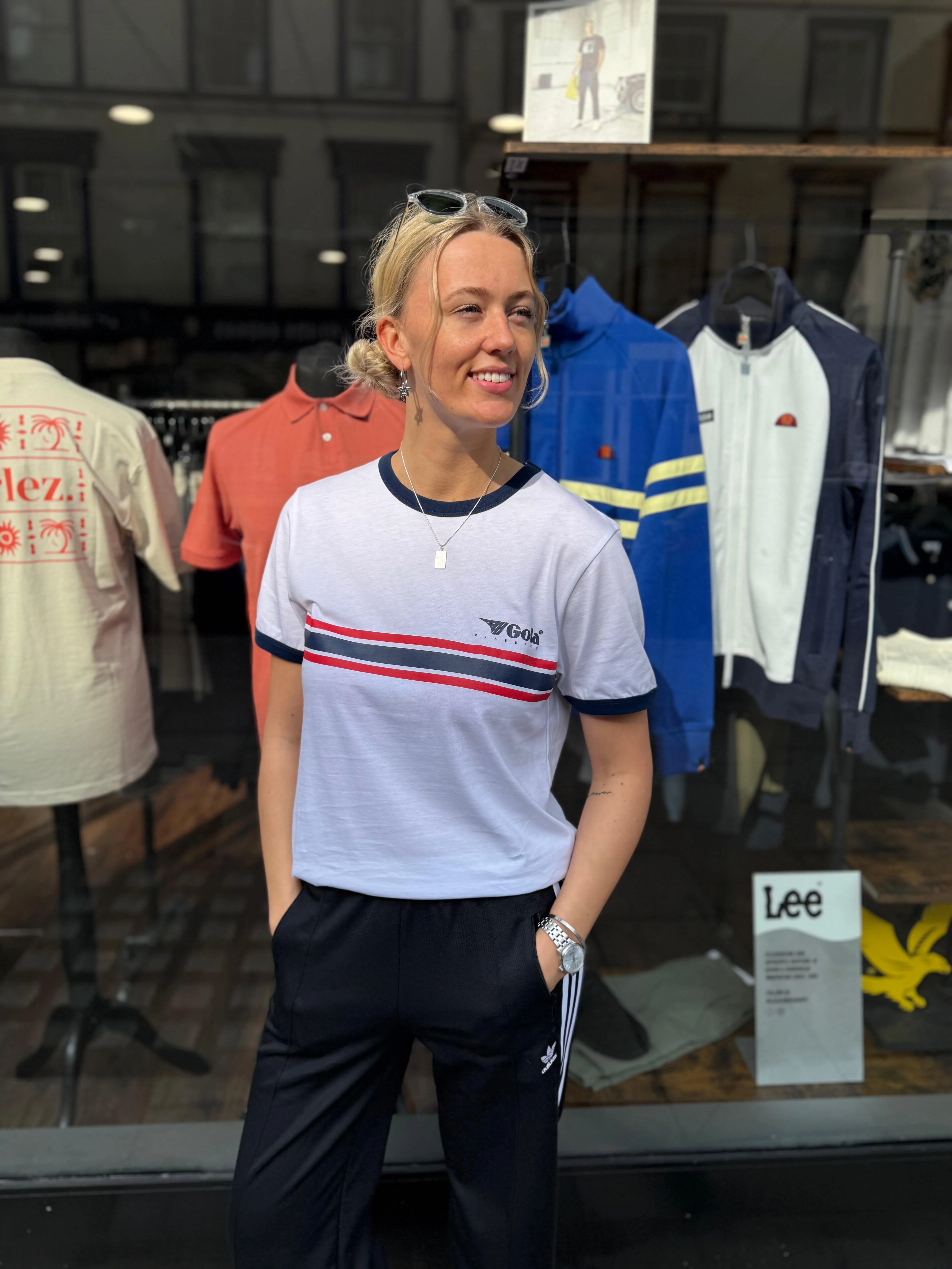 Gola Stripe Logo T-Shirt White