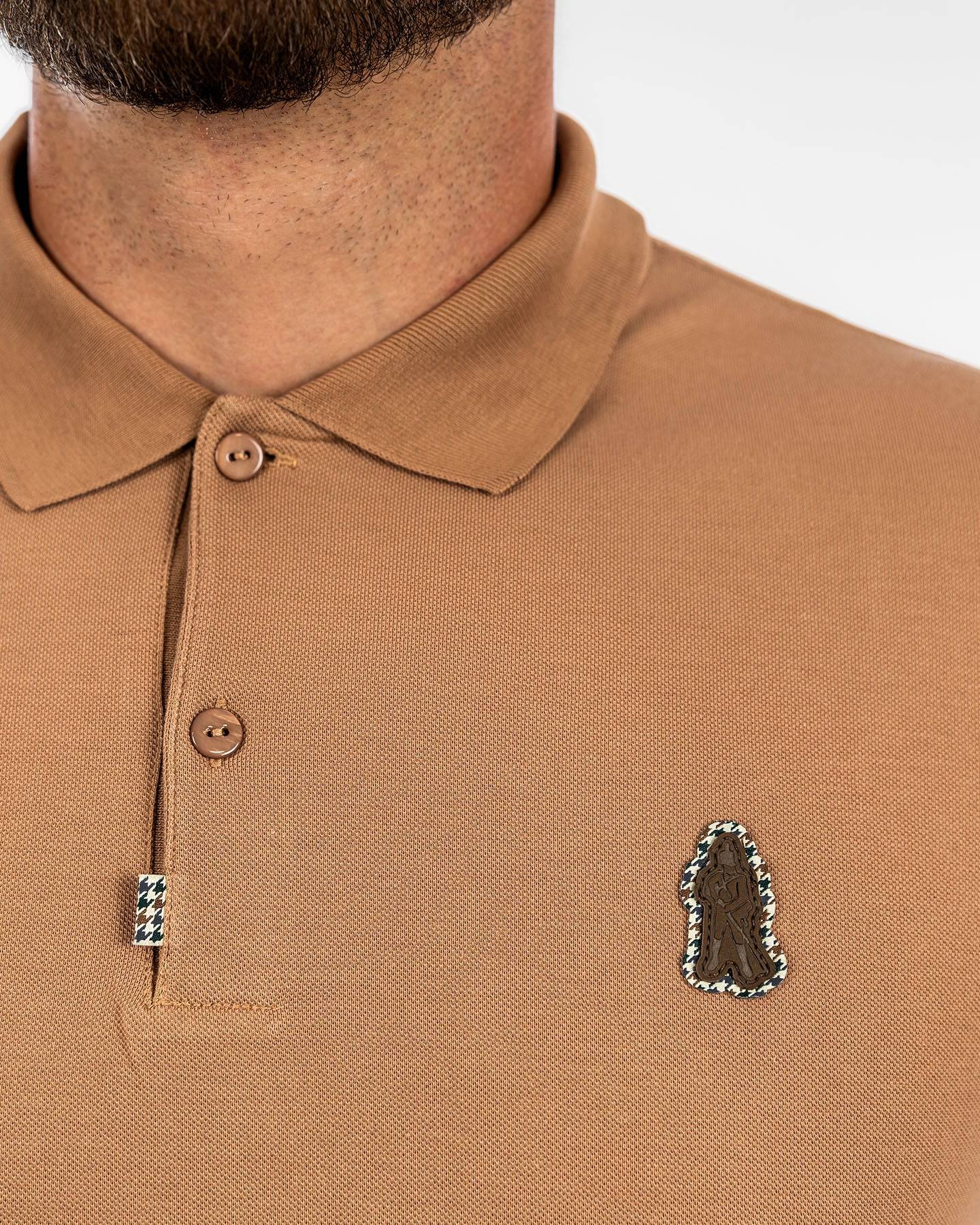 Grand Alliance Long Sleeve Slim Fit Polo In Praline - Image 3