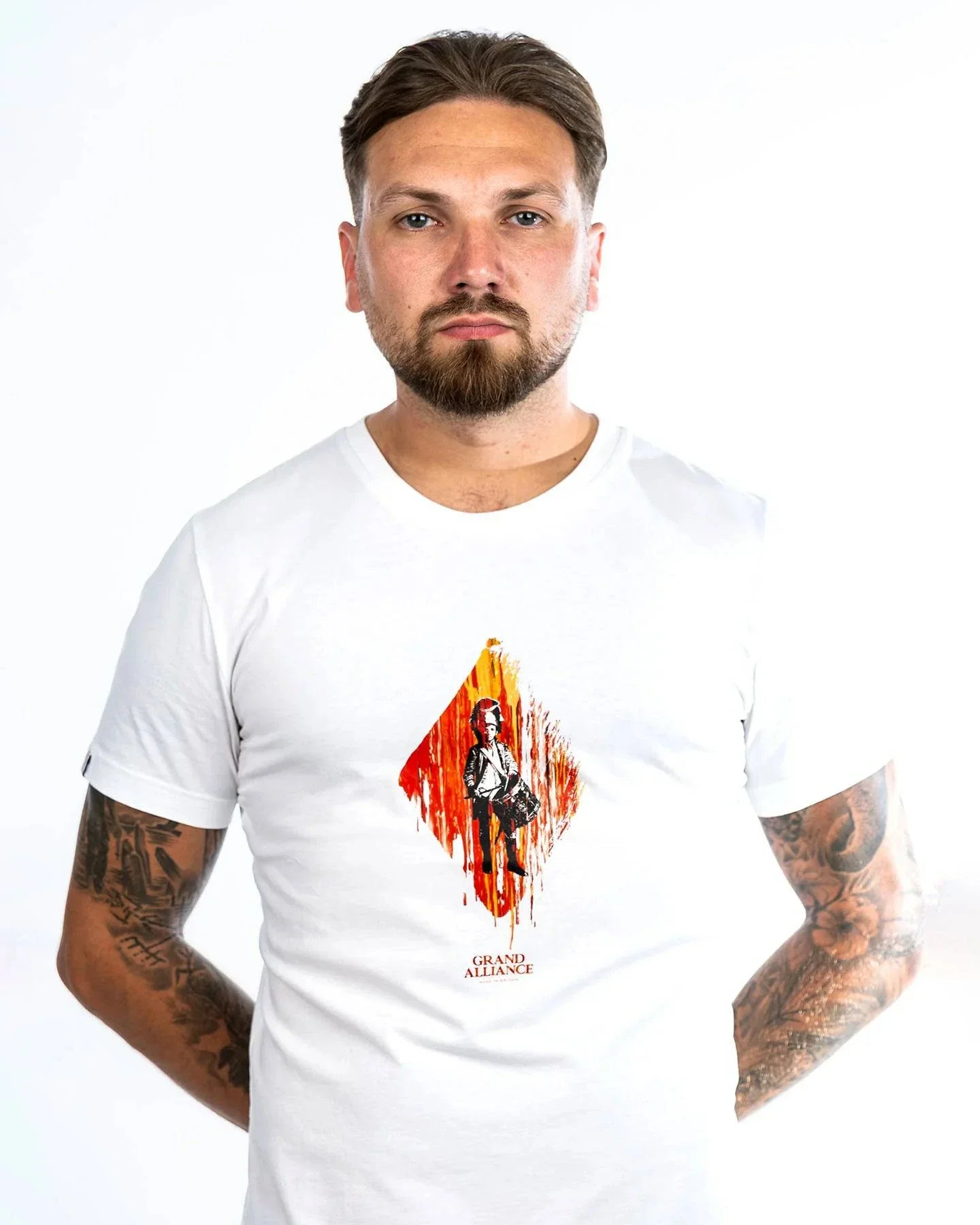 Grand Alliance Red Blood Diamond Slim Fit T-Shirt In White
