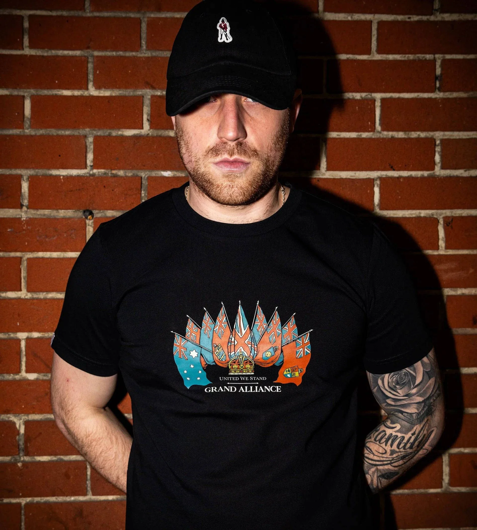 Grand Alliance United We Stand Slim Fit T-Shirt In Black - Image 3