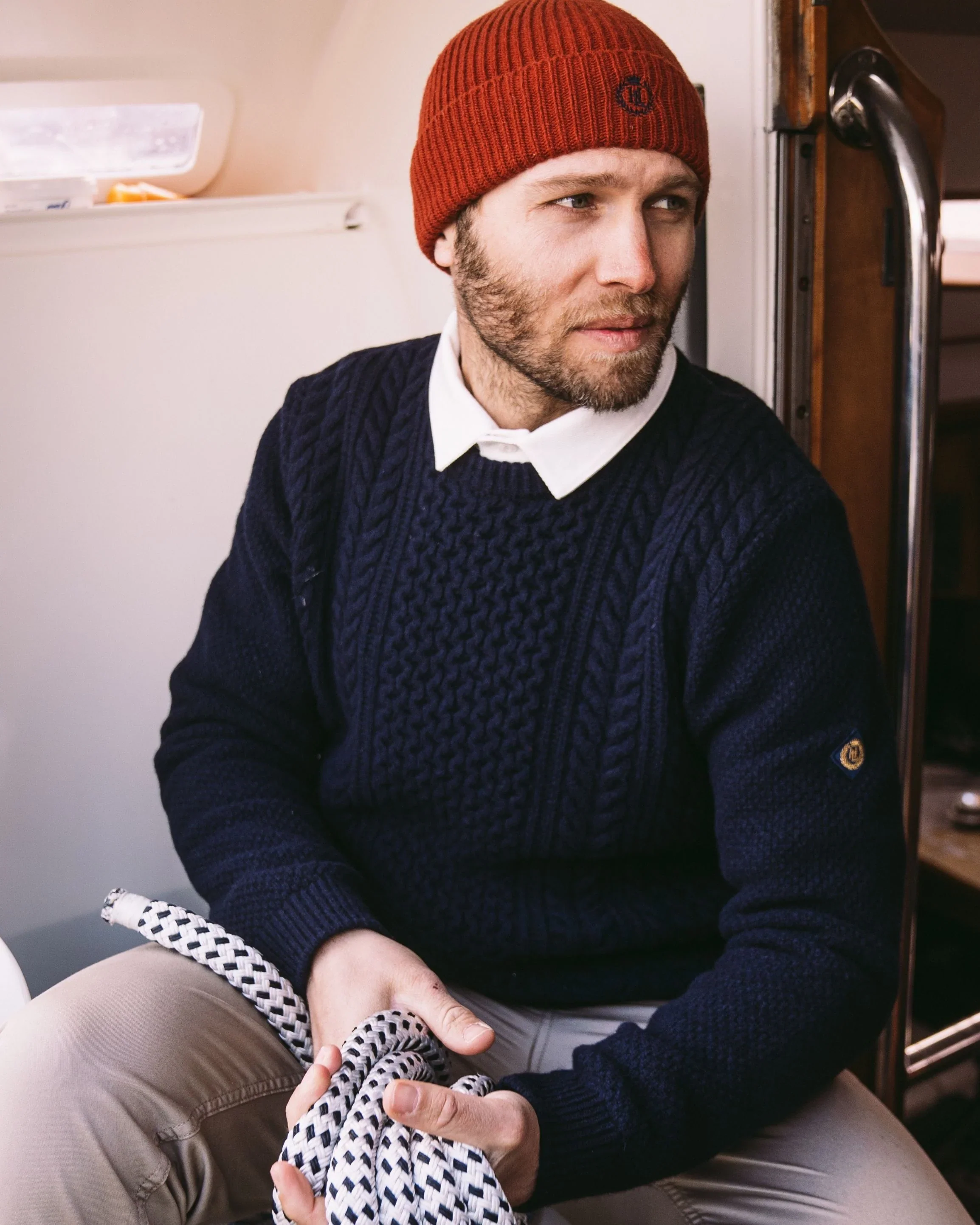 Henri Lloyd Abersoch Cable Knit Jumper Navy - Image 2