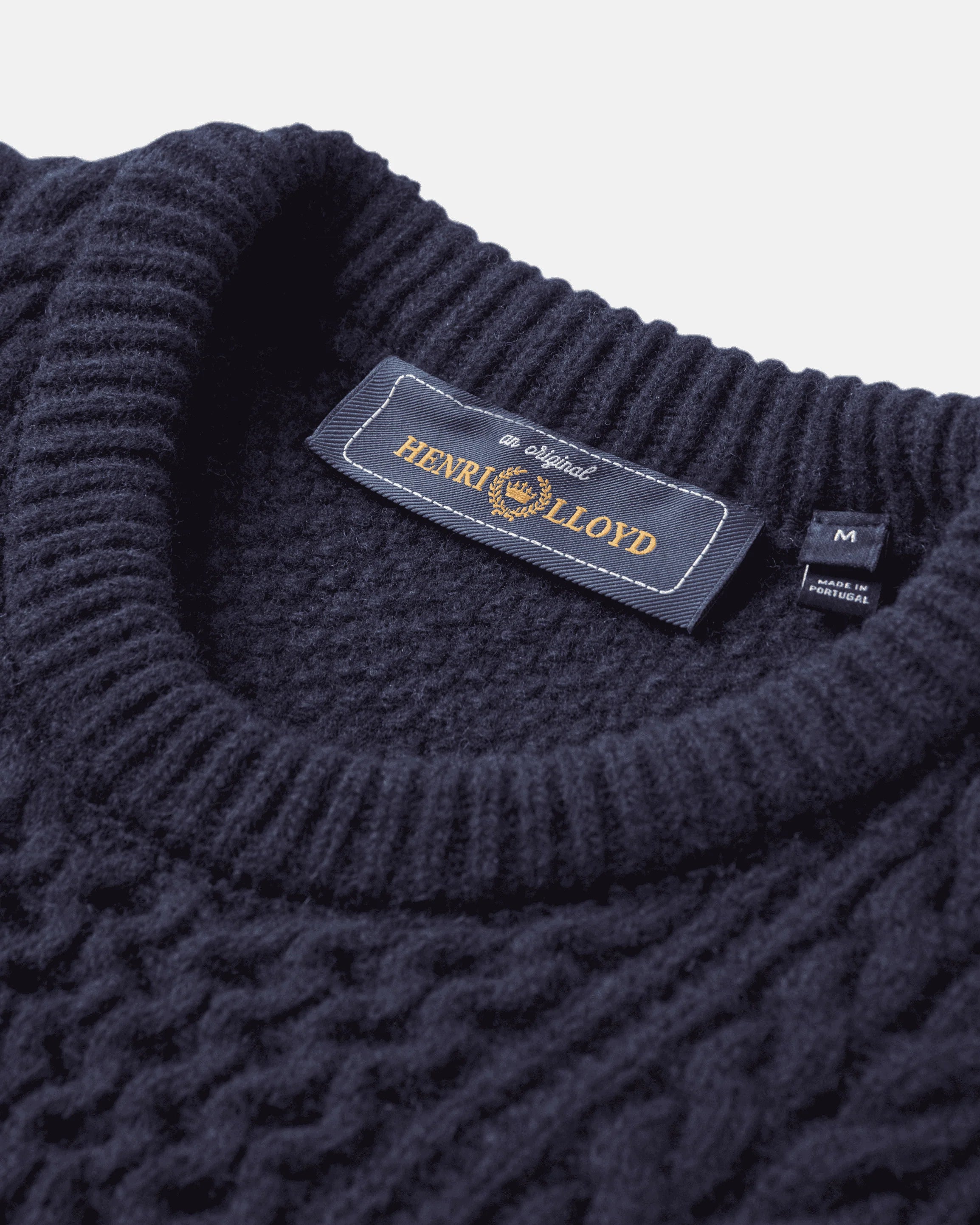 Henri Lloyd Abersoch Cable Knit Jumper Navy - Image 3