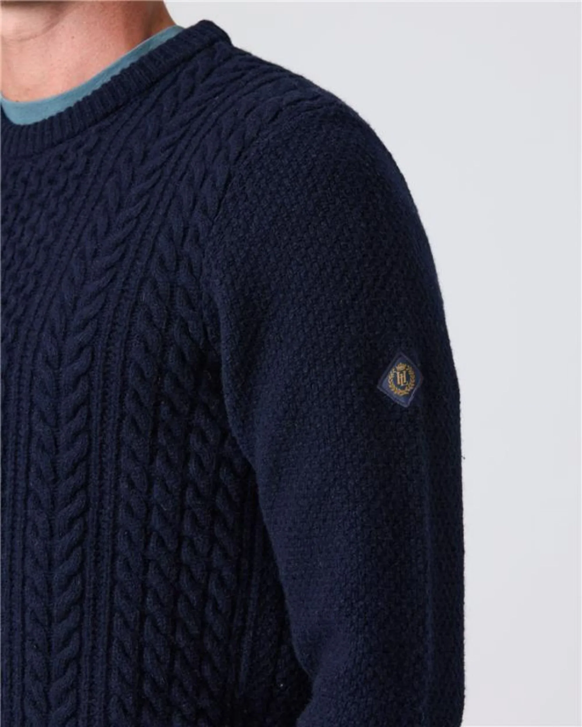 Henri Lloyd Abersoch Cable Knit Jumper Navy - Image 4