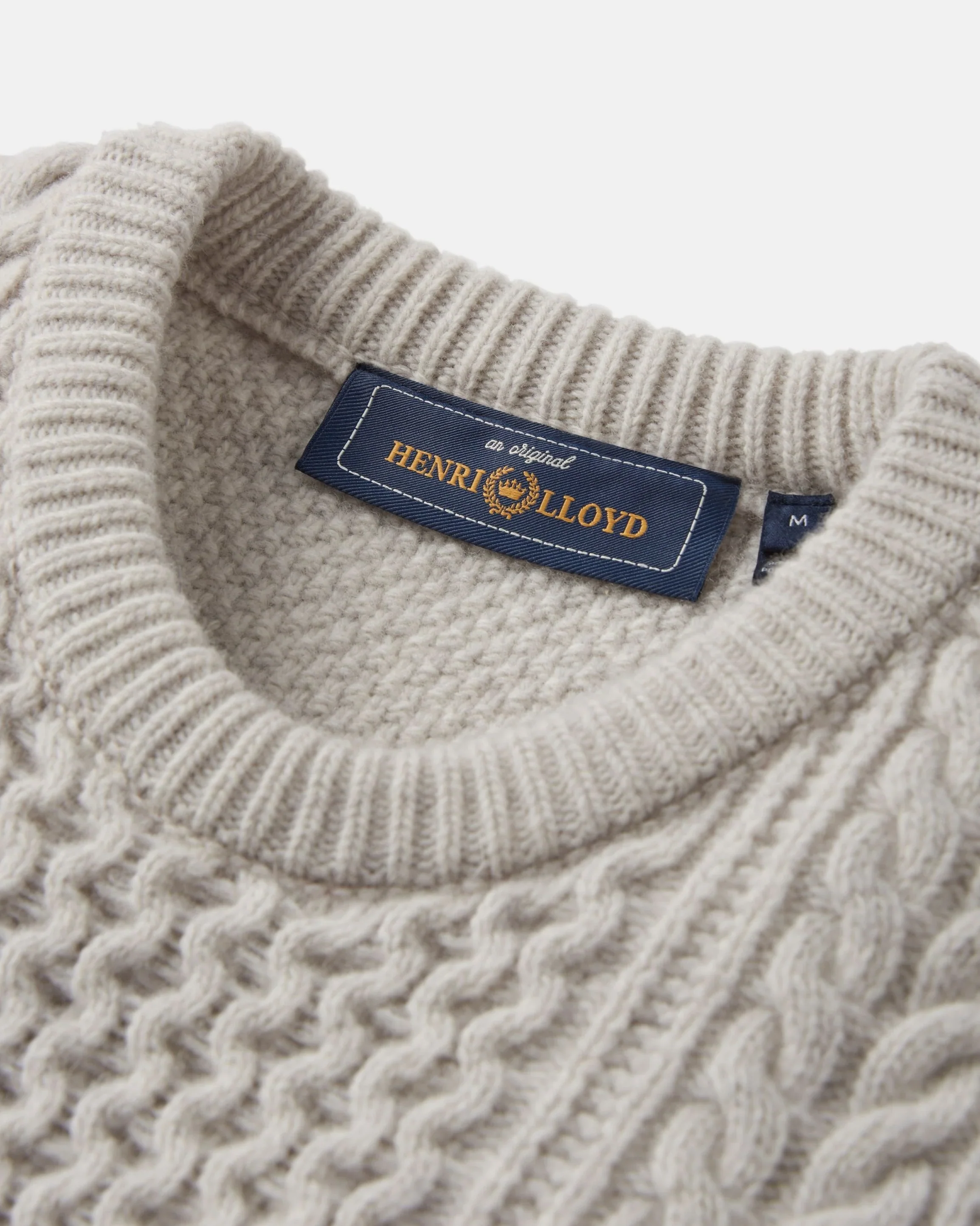 Henri Lloyd Abersoch Cable Knit Jumper Off-White - Image 4