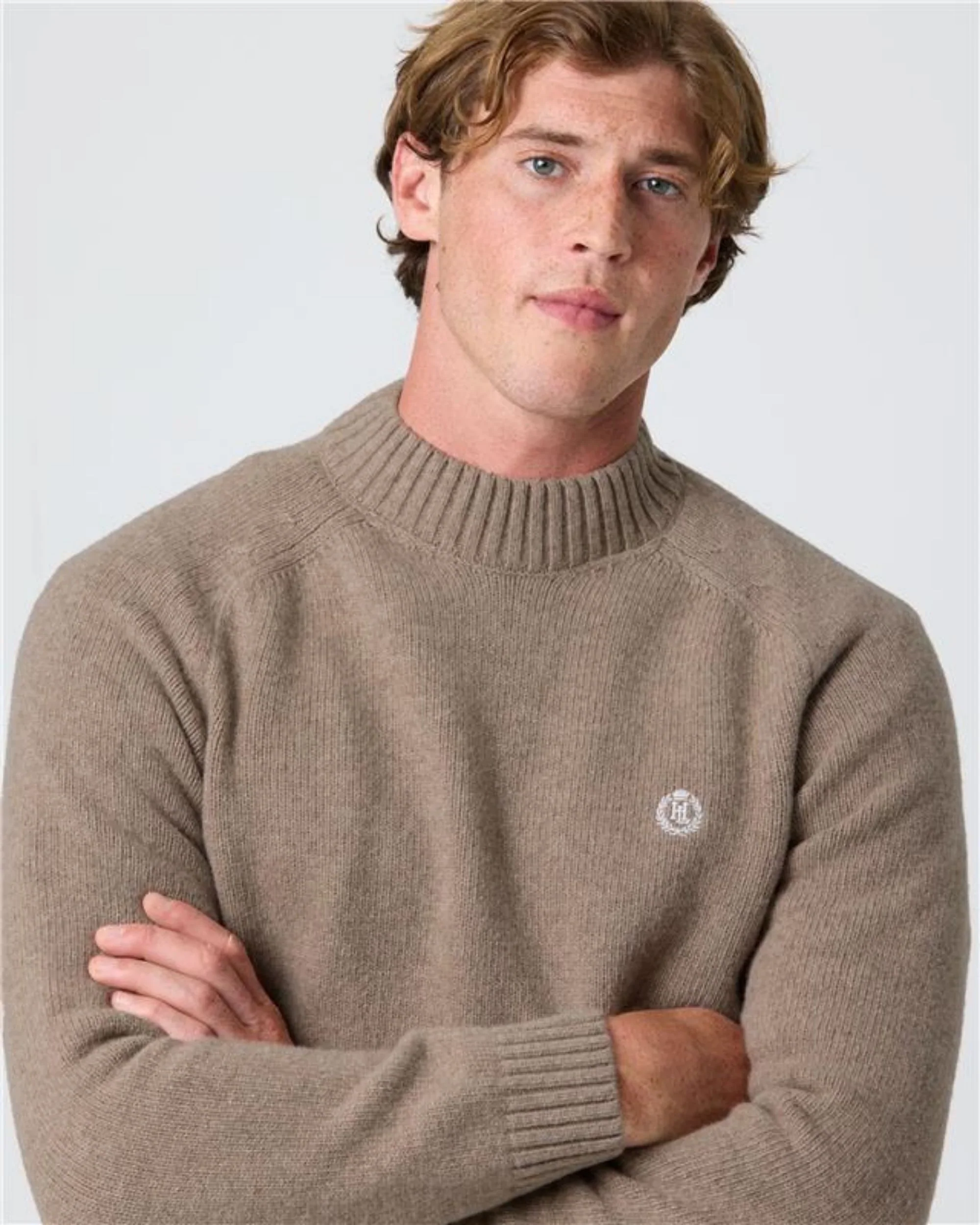 Henri Lloyd Clew Mock Neck Jumper Sand - Image 3