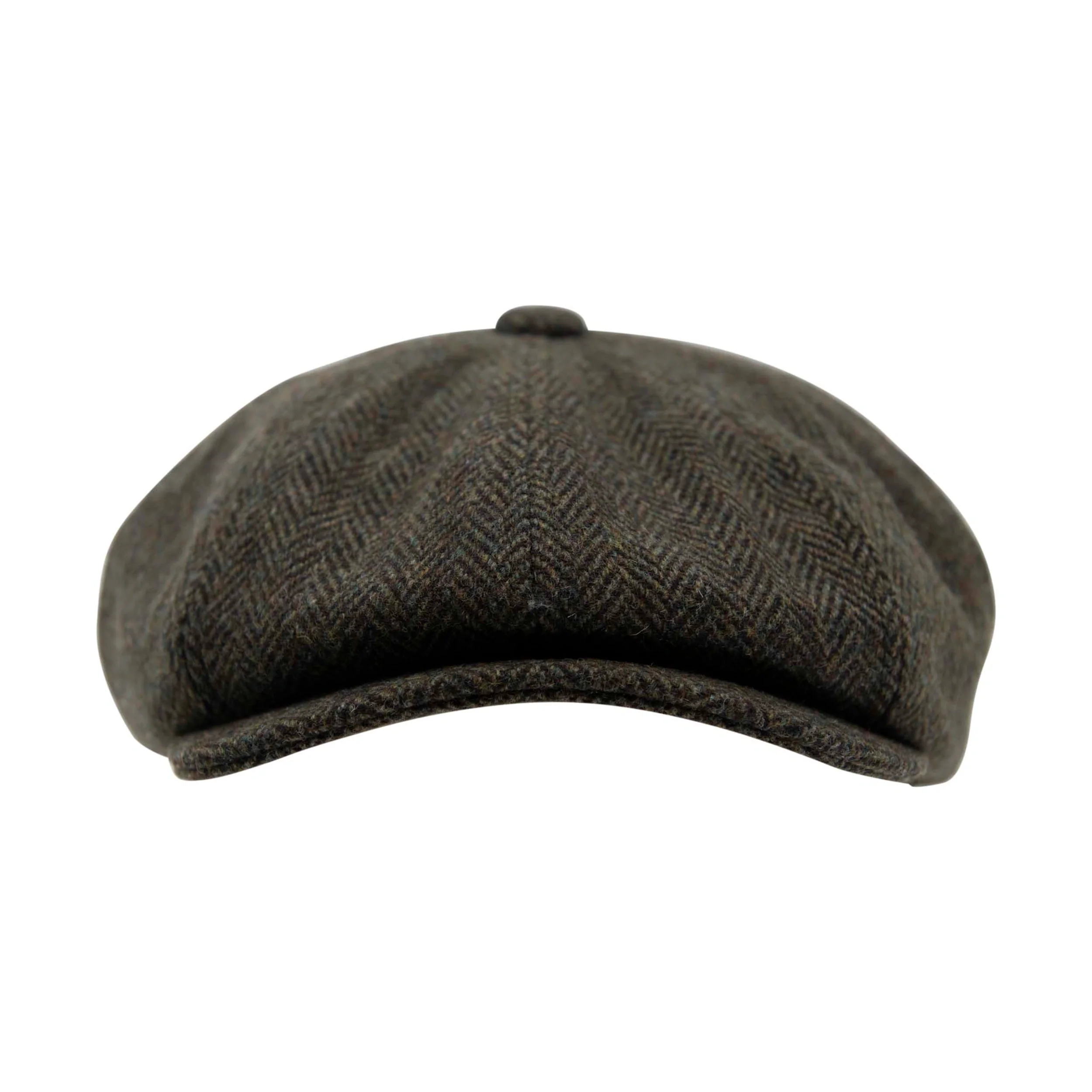Carlyle Jumbo Herringbone Wool Newsboy Cap Brown - Image 3