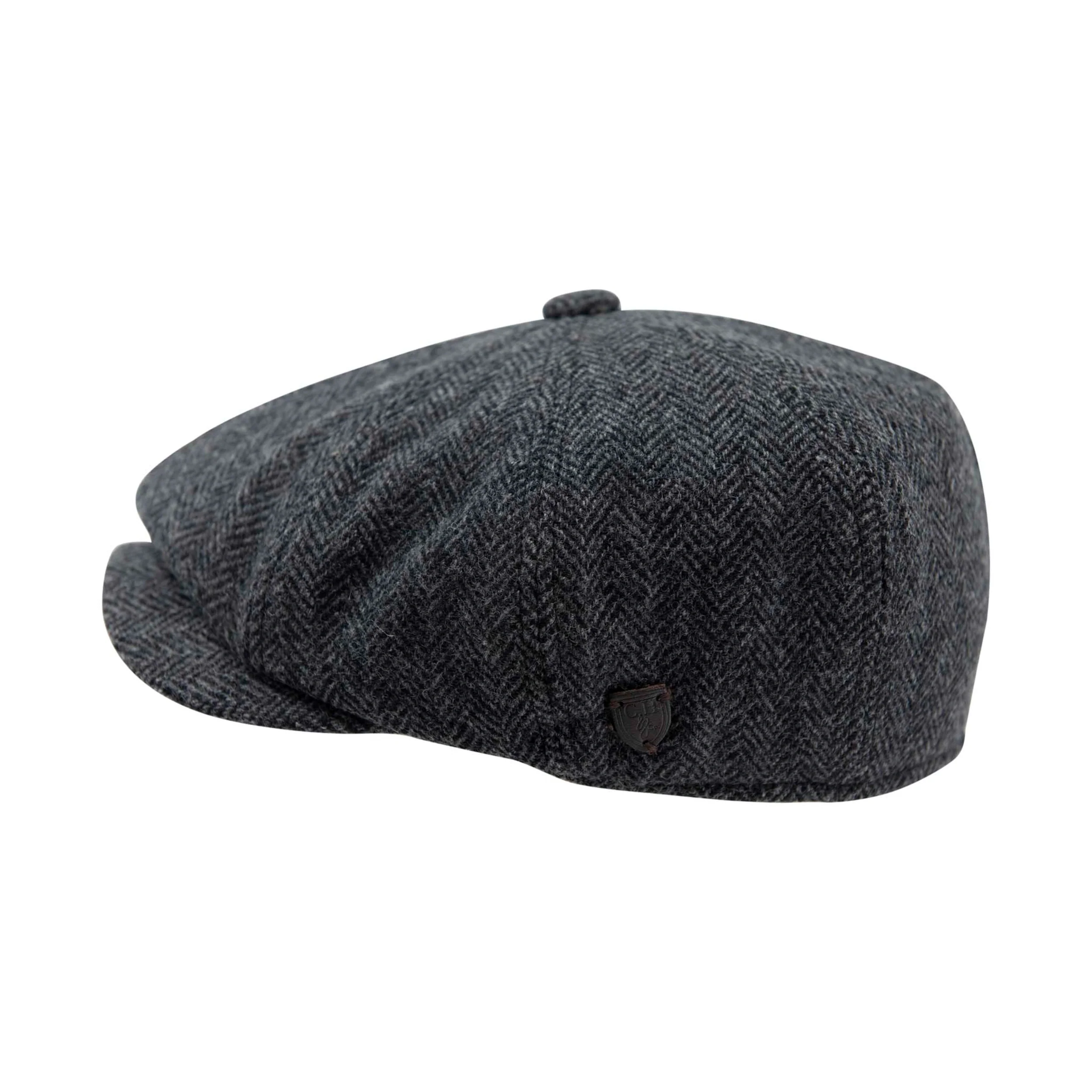 Carlyle Jumbo Herringbone Wool Newsboy Cap Grey - Image 2