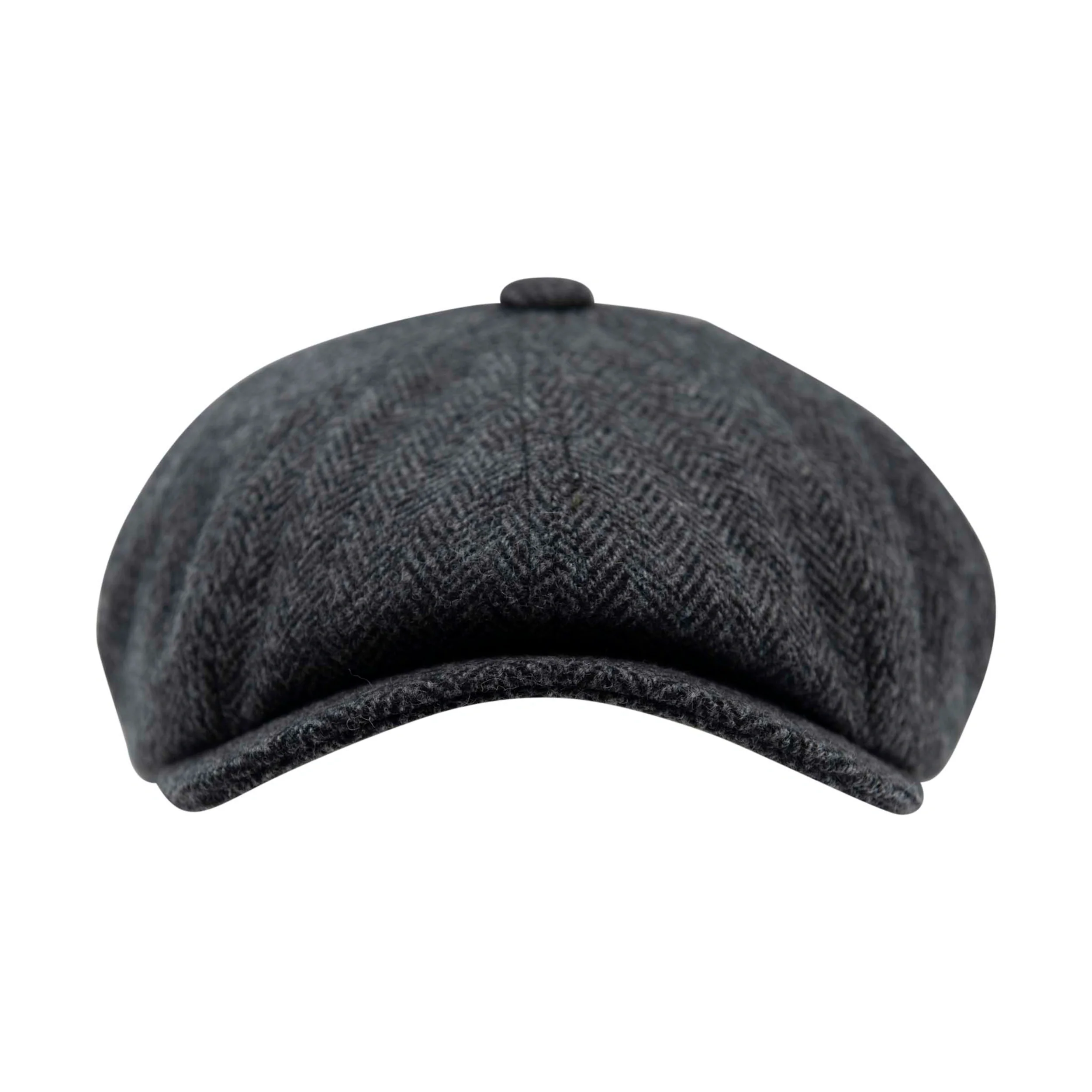 Carlyle Jumbo Herringbone Wool Newsboy Cap Grey - Image 3
