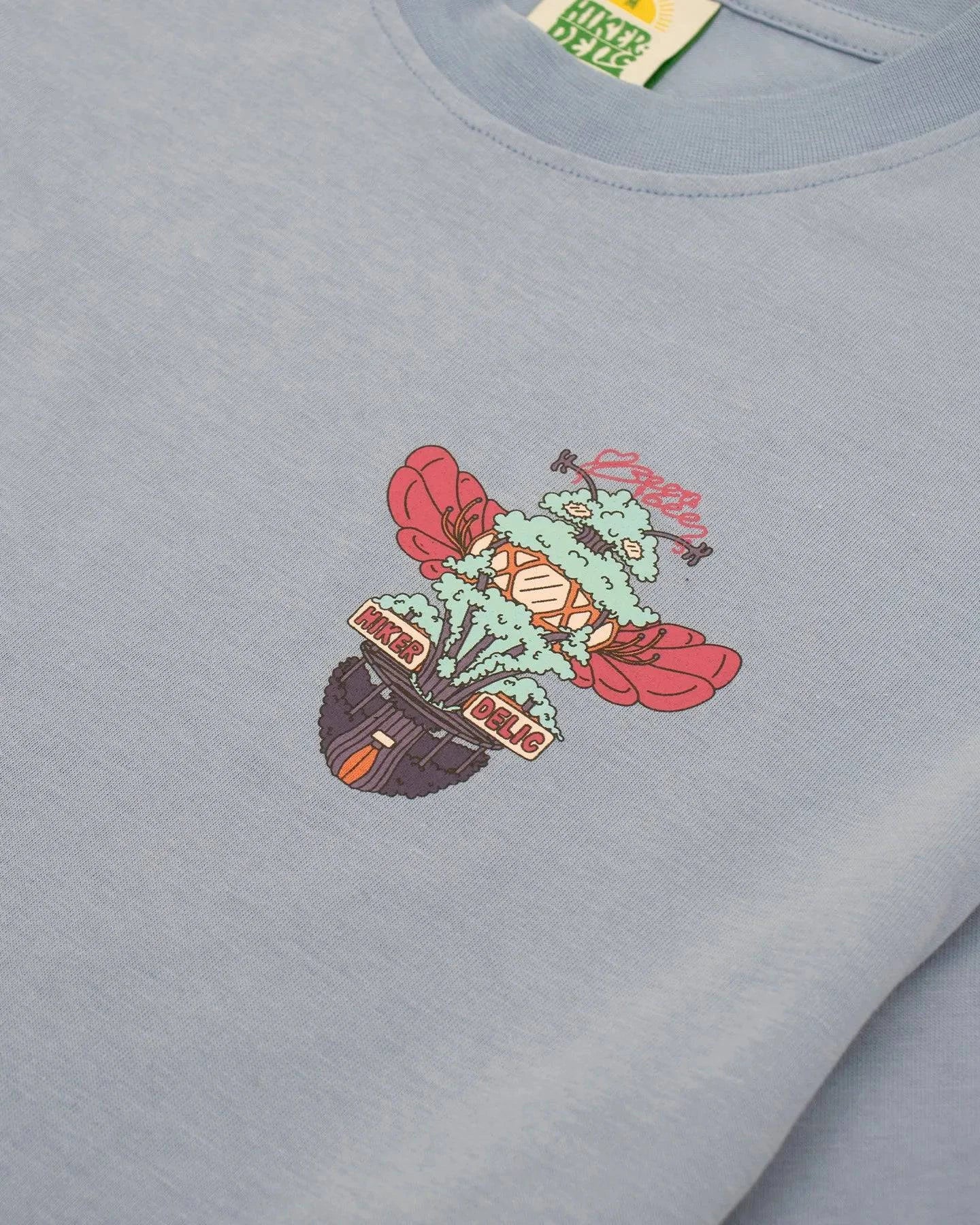 Hikerdelic Bee & Bee SS T-Shirt In Fjord Blue - Image 3