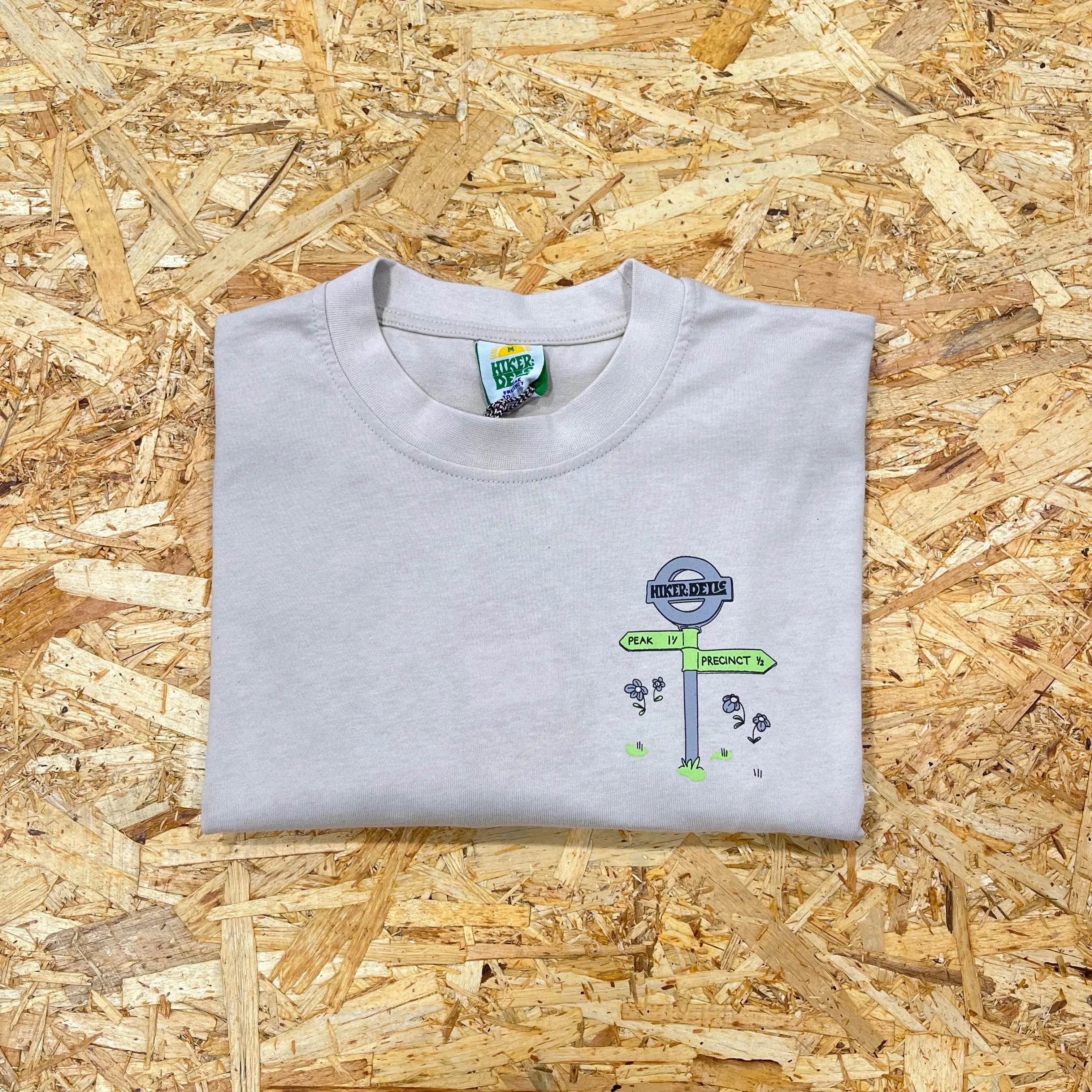 Hikerdelic Peak & Precinct SS T-Shirt In Oatmilk - Image 3