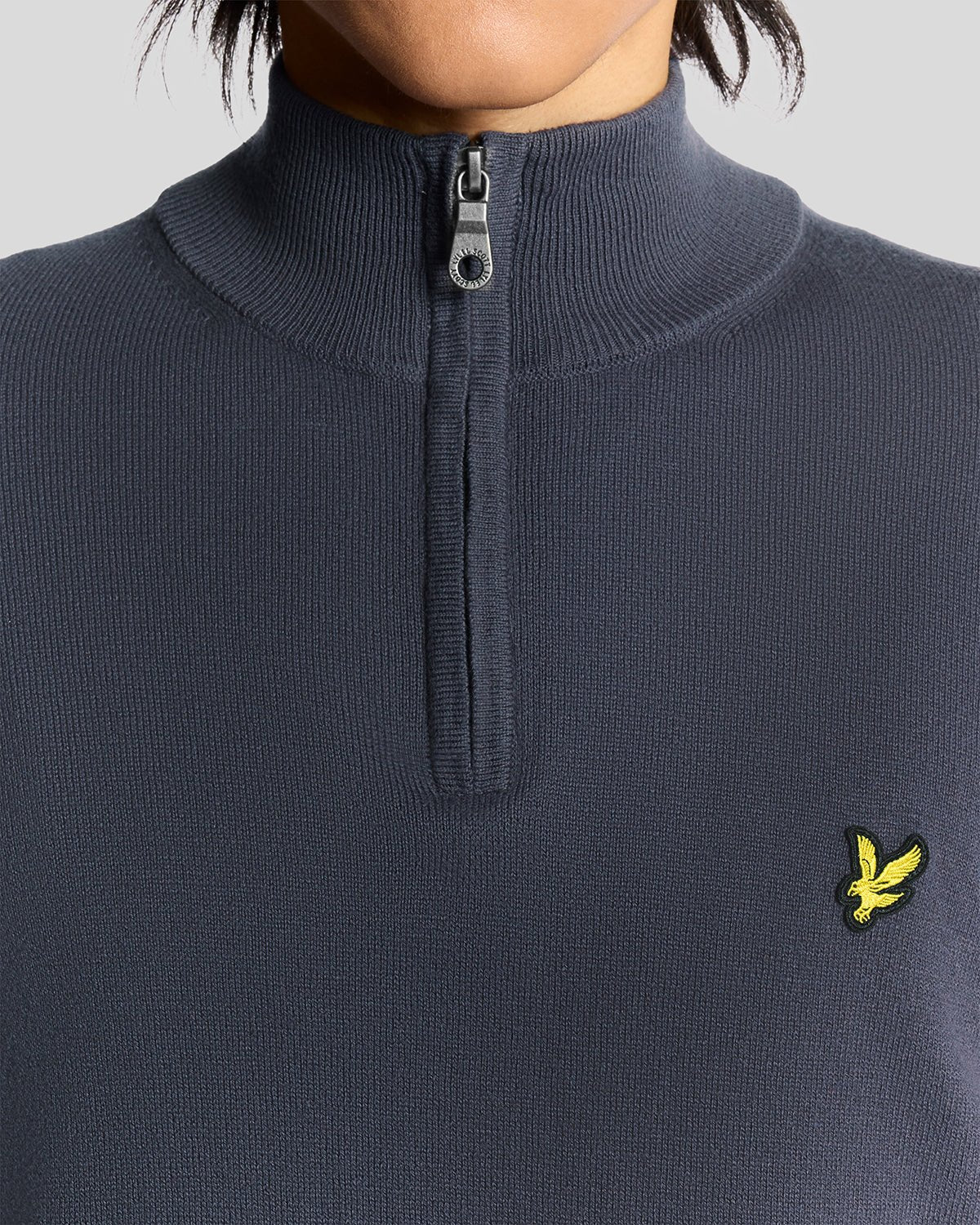Lyle & Scott Cotton Merino Quarter Zip Jumper Graystone - Image 2