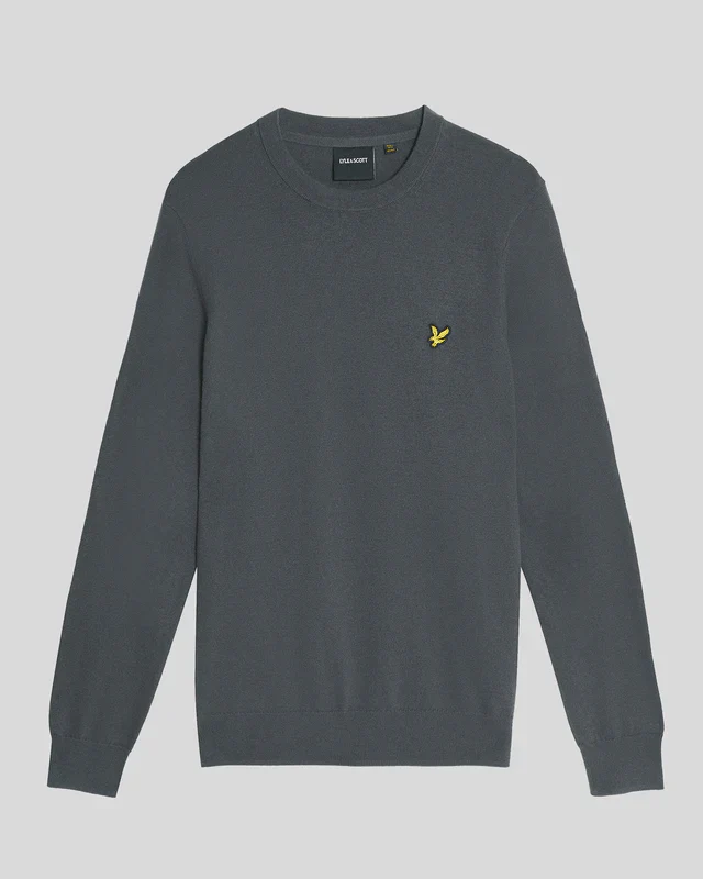 Lyle & Scott Cotton Merino Crew Neck Jumper Shadow Grey